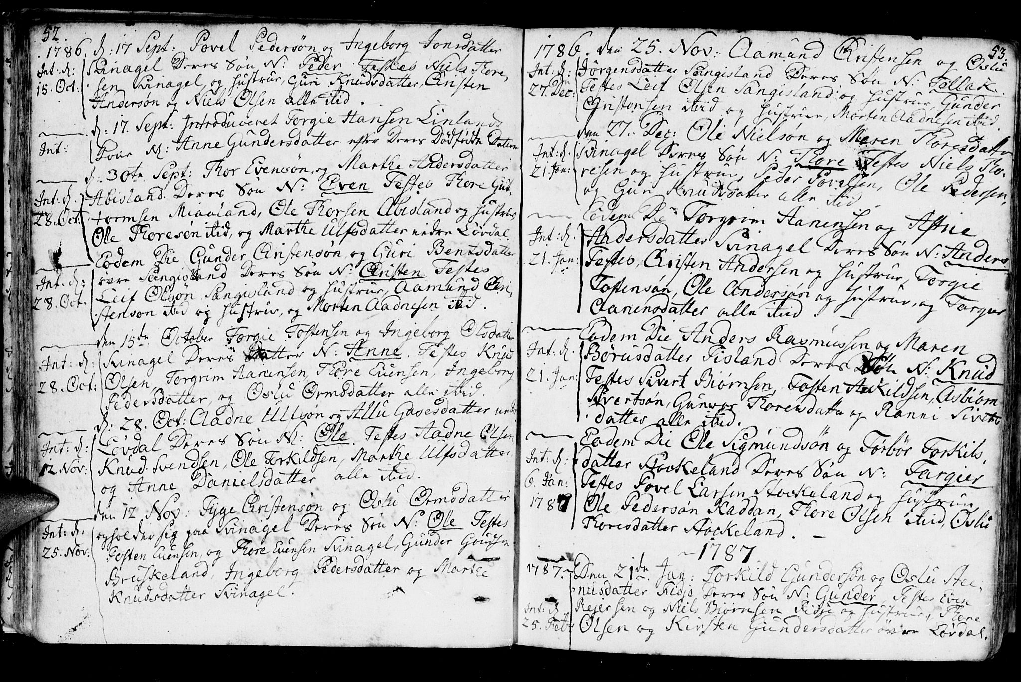 Holum sokneprestkontor, AV/SAK-1111-0022/F/Fa/Fab/L0004: Parish register (official) no. A 4, 1774-1847, p. 52-53