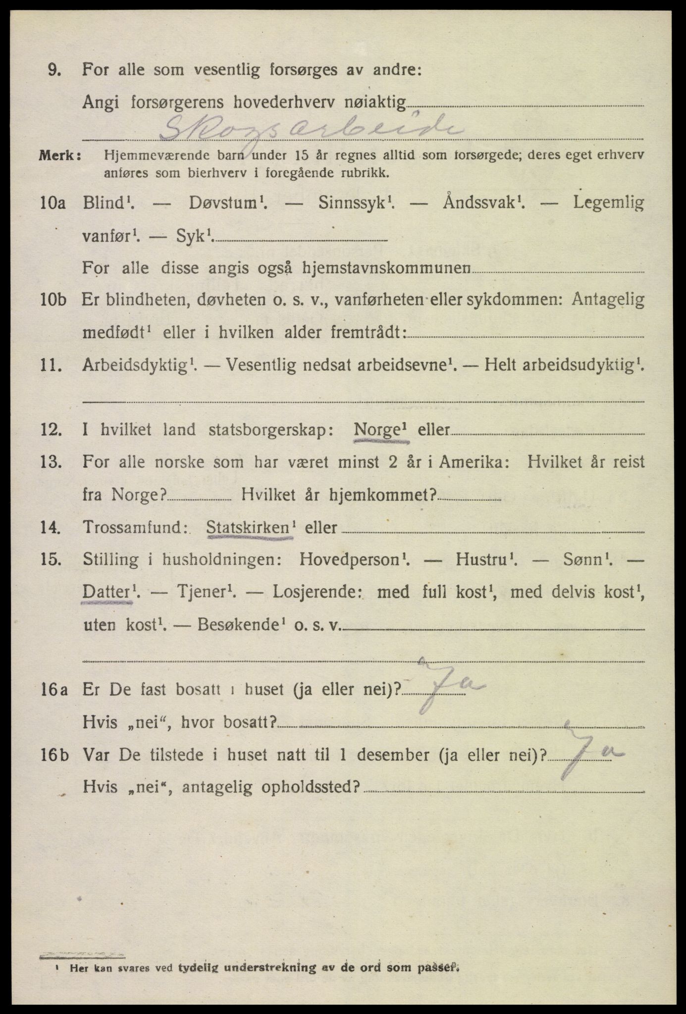 SAK, 1920 census for Gjøvdal, 1920, p. 819