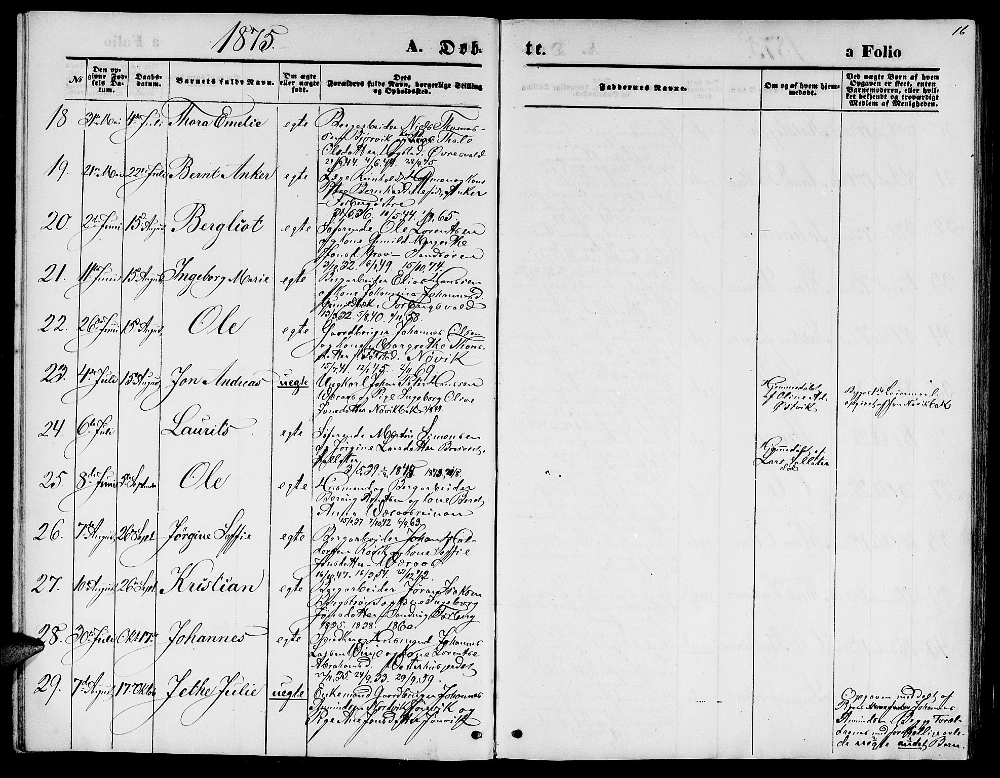 Ministerialprotokoller, klokkerbøker og fødselsregistre - Nord-Trøndelag, AV/SAT-A-1458/722/L0225: Parish register (copy) no. 722C01, 1871-1888, p. 16