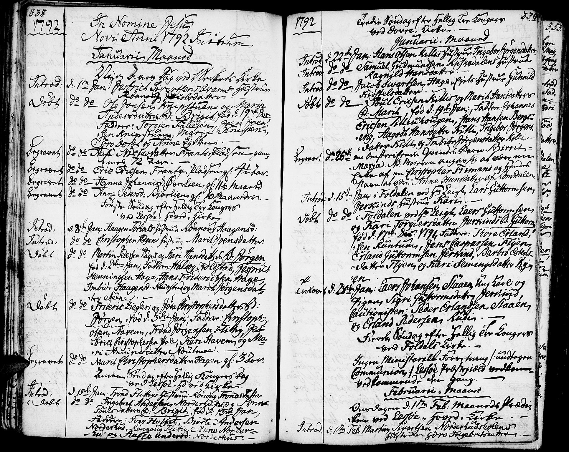 Lesja prestekontor, AV/SAH-PREST-068/H/Ha/Haa/L0003: Parish register (official) no. 3, 1777-1819, p. 338-339