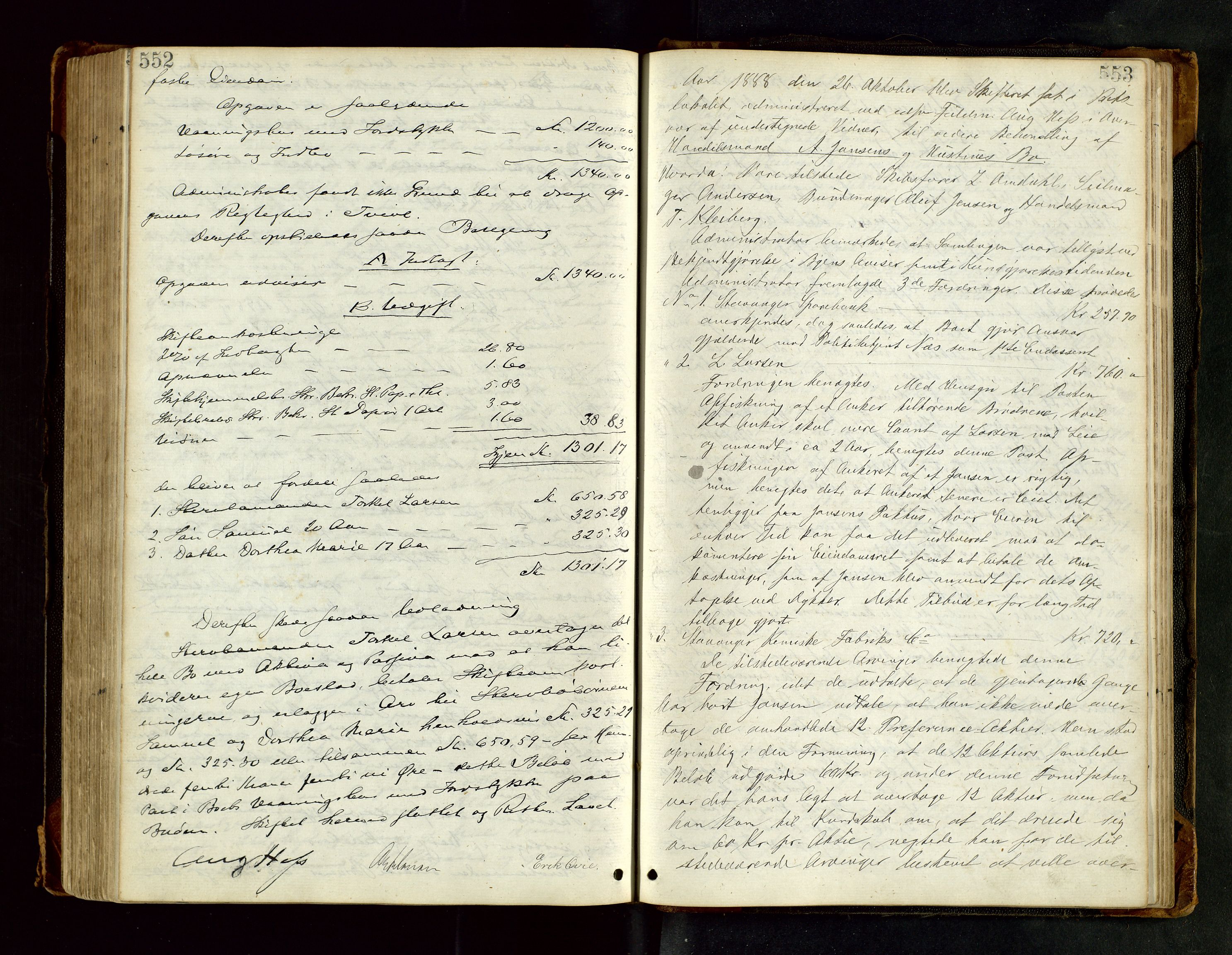 Stavanger byfogd, AV/SAST-A-101408/001/5/50/503BB/L0017: Skifteforhandlingsprotokoll, 1883-1889, p. 552-553