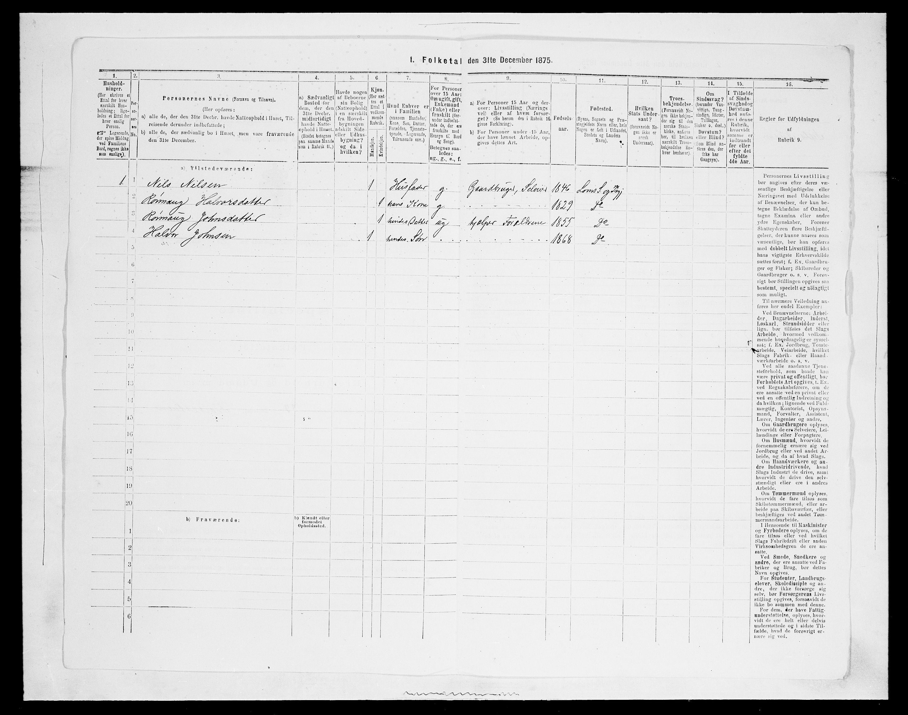 SAH, 1875 census for 0514P Lom, 1875, p. 405