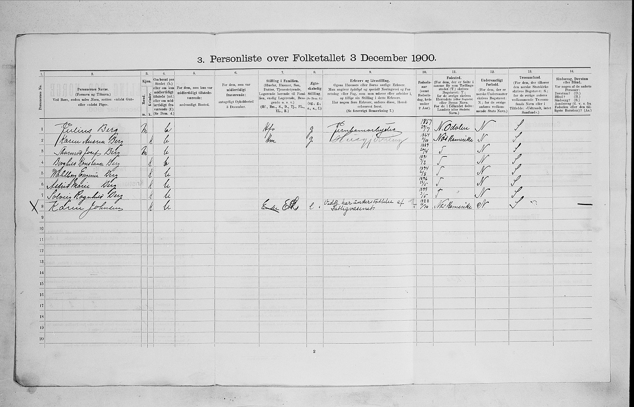 SAO, 1900 census for Kristiania, 1900, p. 45187