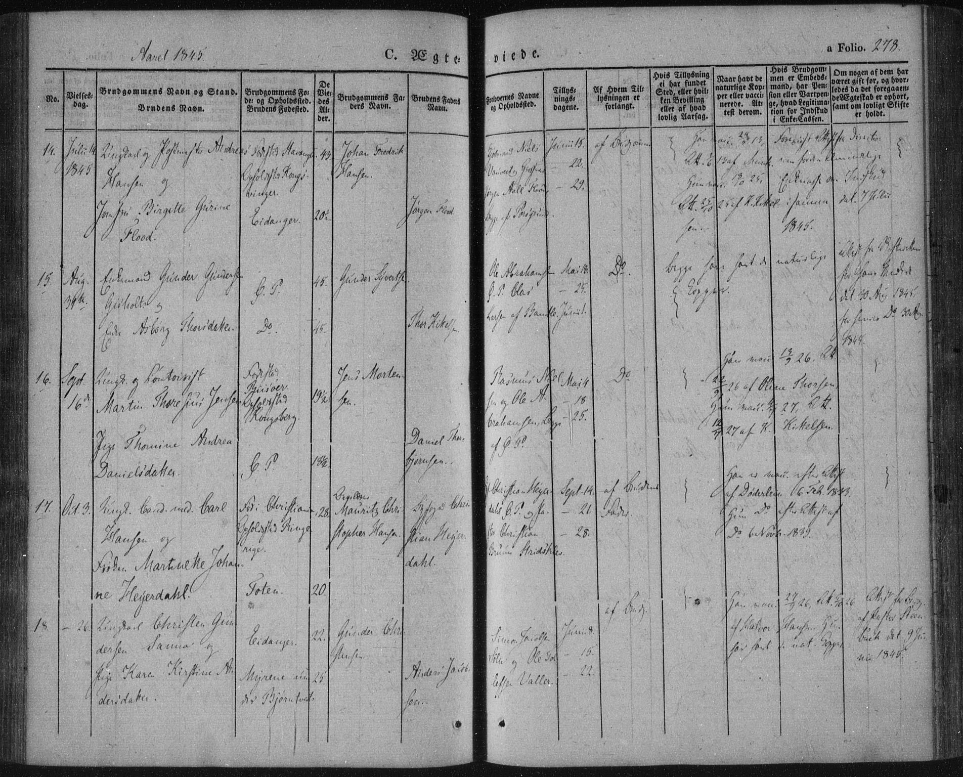 Porsgrunn kirkebøker , AV/SAKO-A-104/F/Fa/L0006: Parish register (official) no. 6, 1841-1857, p. 278