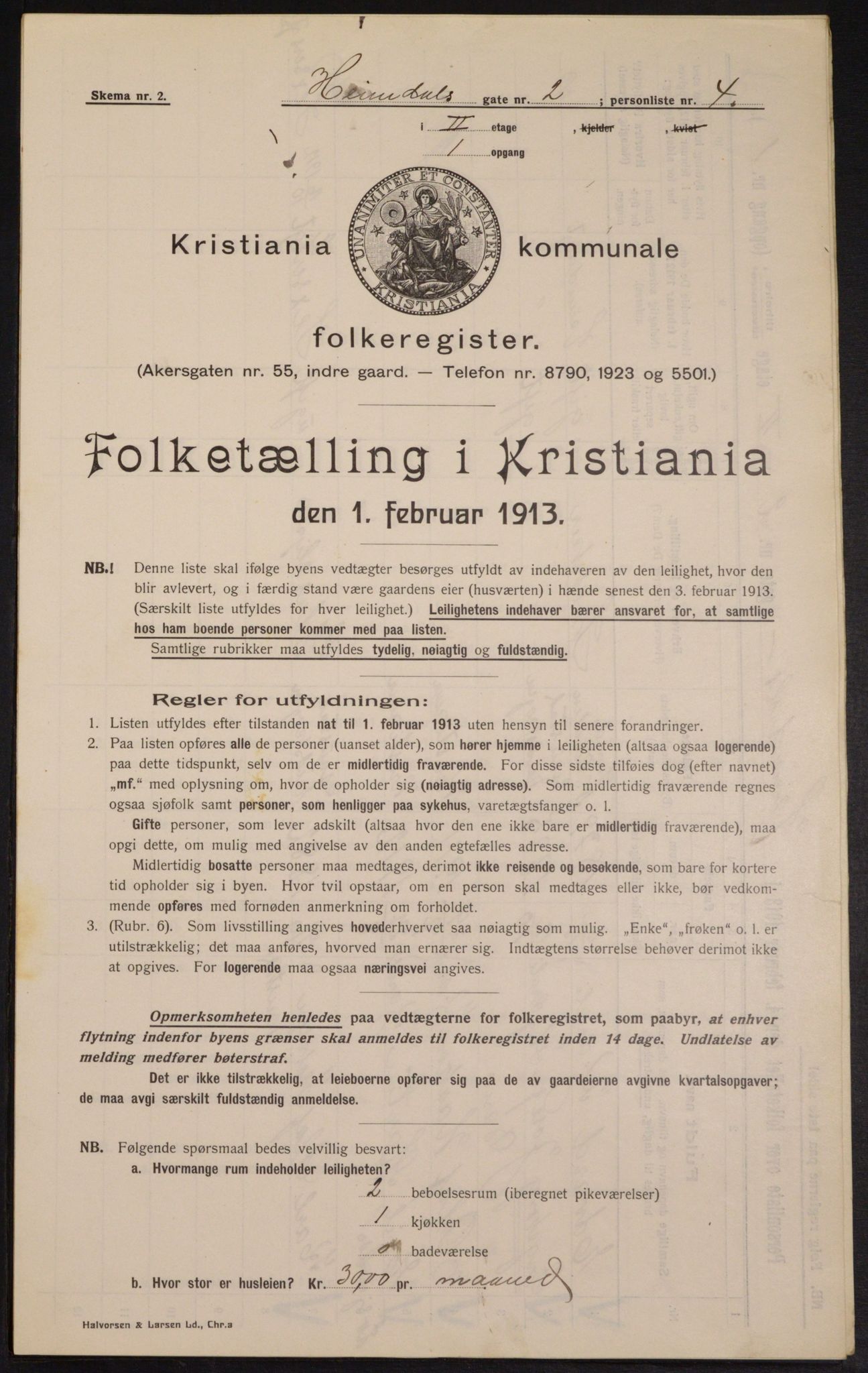 OBA, Municipal Census 1913 for Kristiania, 1913, p. 36659