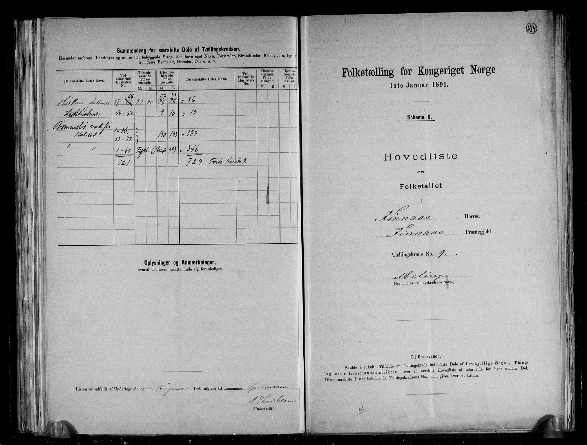 RA, 1891 census for 1218 Finnås, 1891, p. 22