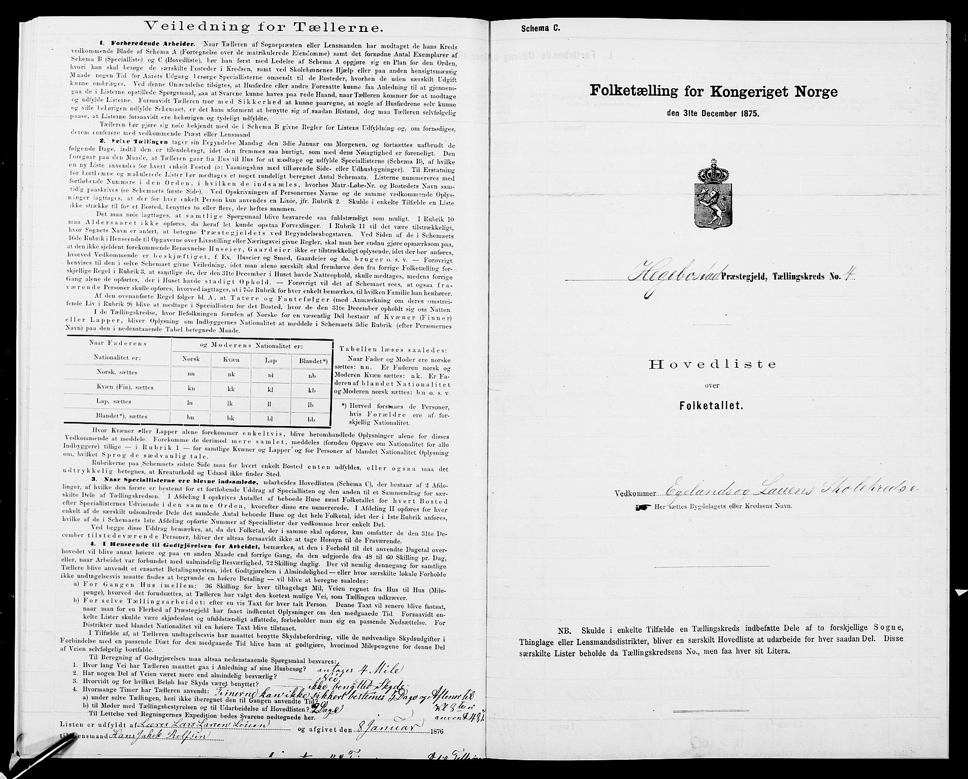 SAK, 1875 census for 1034P Hægebostad, 1875, p. 28