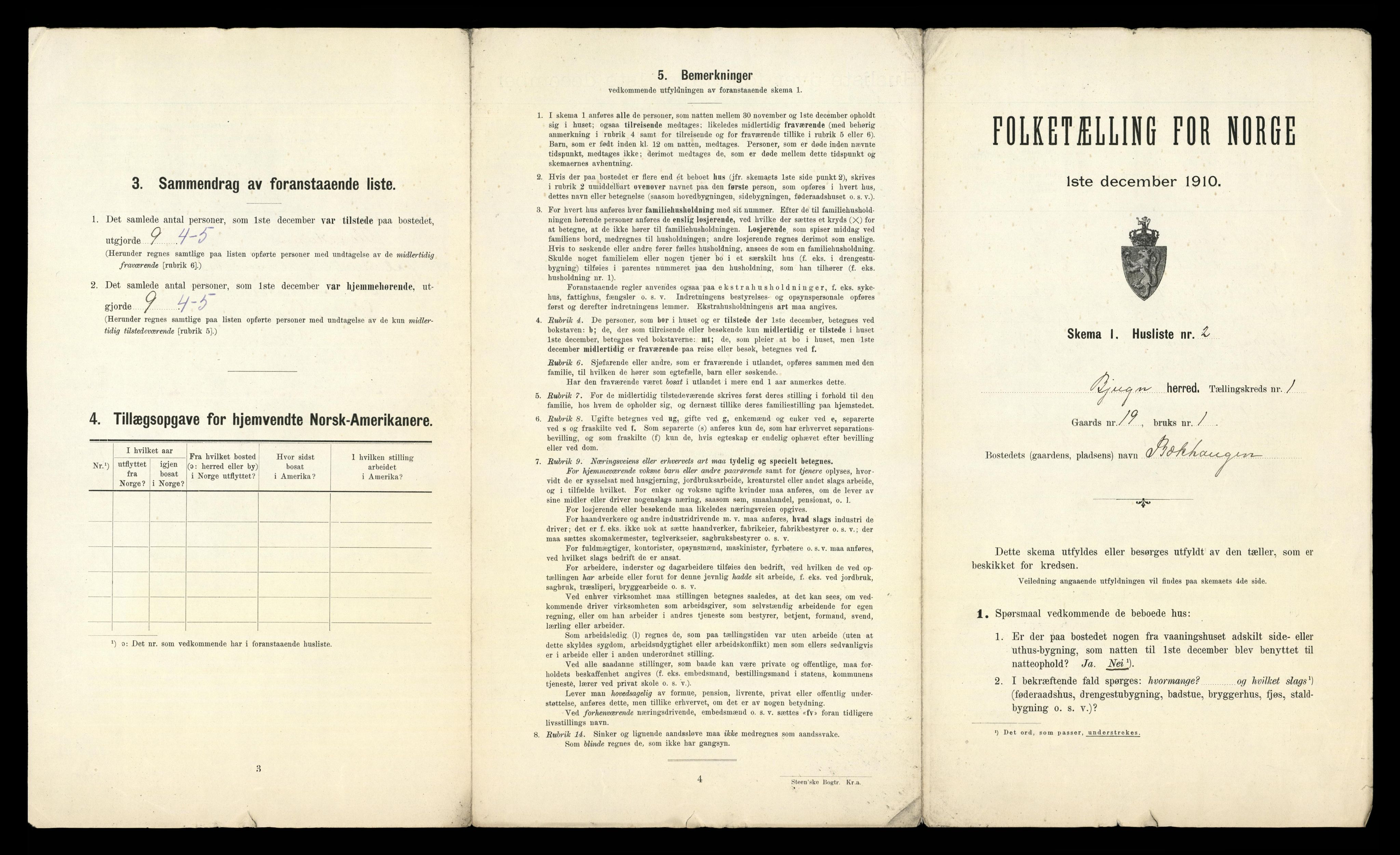 RA, 1910 census for Bjugn, 1910, p. 17