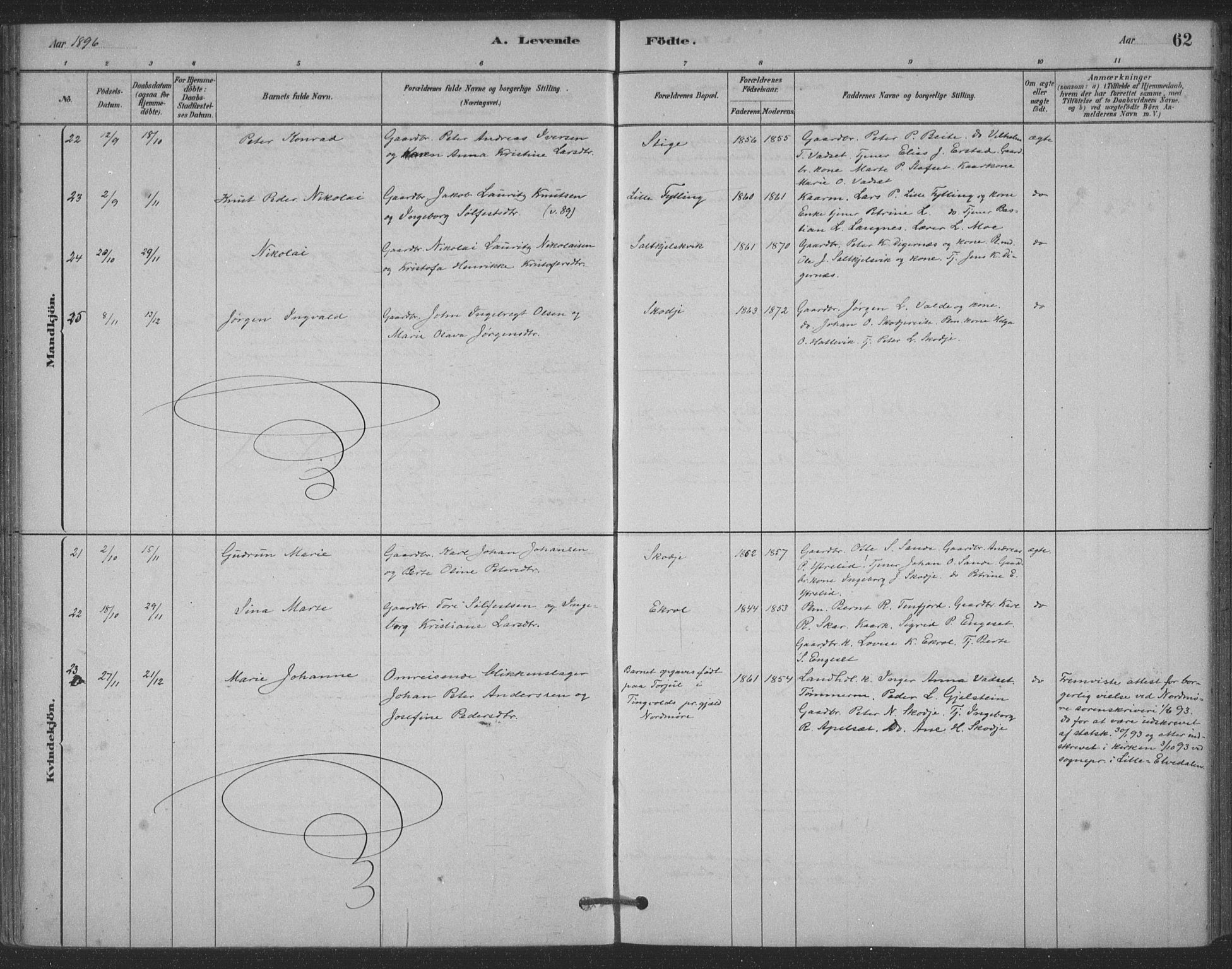 Ministerialprotokoller, klokkerbøker og fødselsregistre - Møre og Romsdal, AV/SAT-A-1454/524/L0356: Parish register (official) no. 524A08, 1880-1899, p. 62