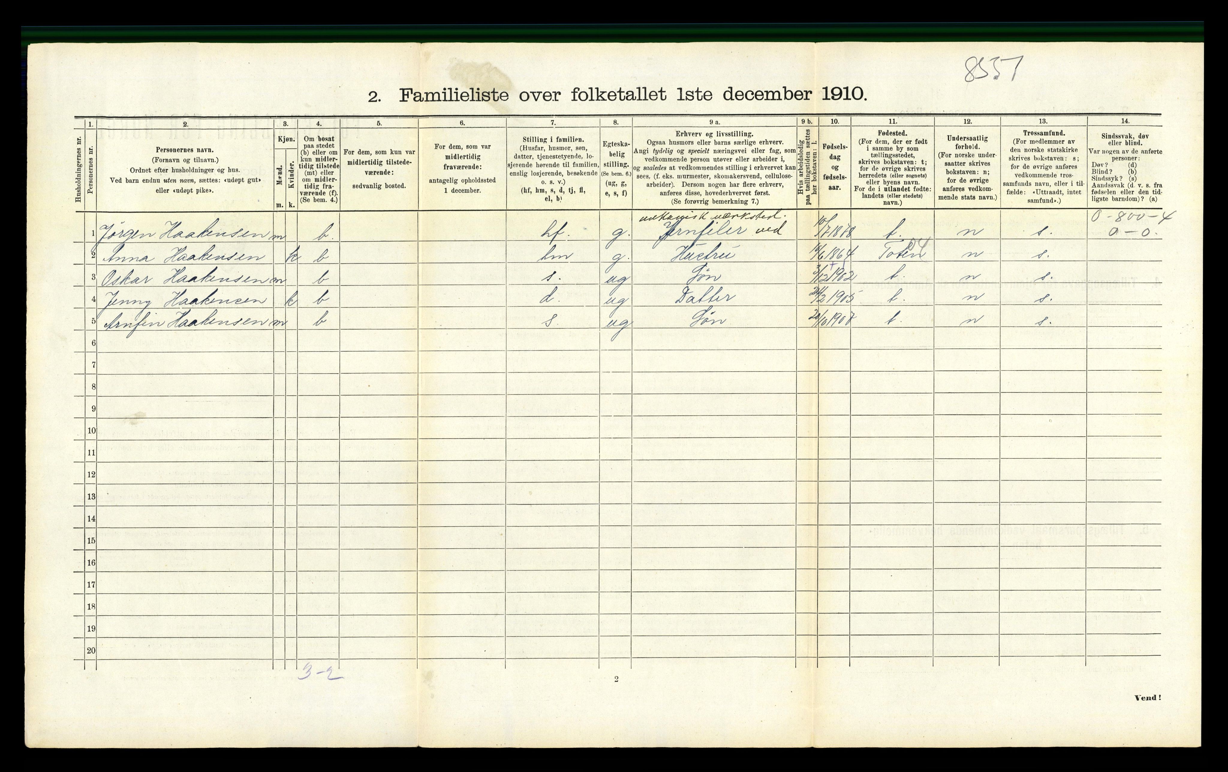 RA, 1910 census for Gjøvik, 1910, p. 1349