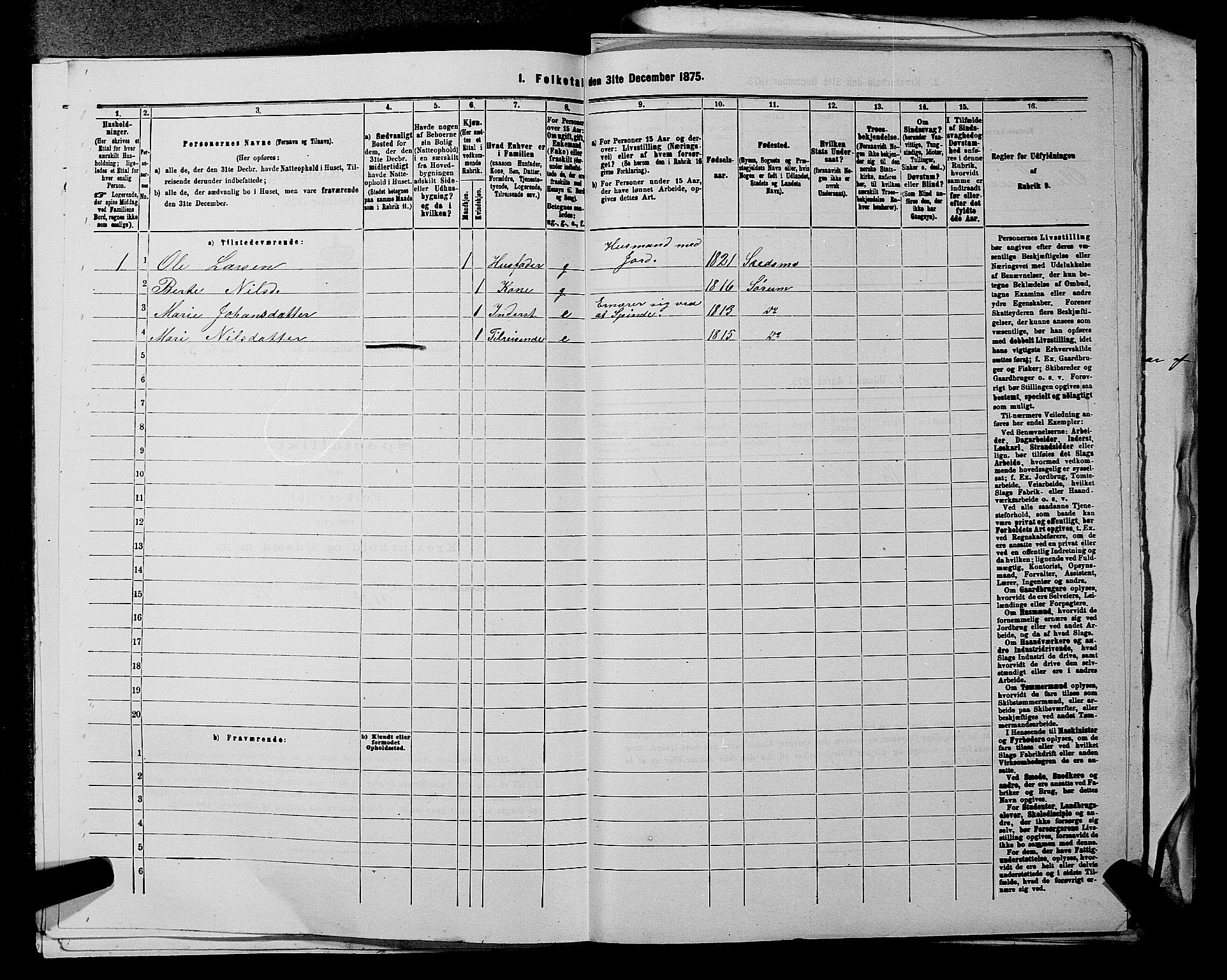 RA, 1875 census for 0231P Skedsmo, 1875, p. 129