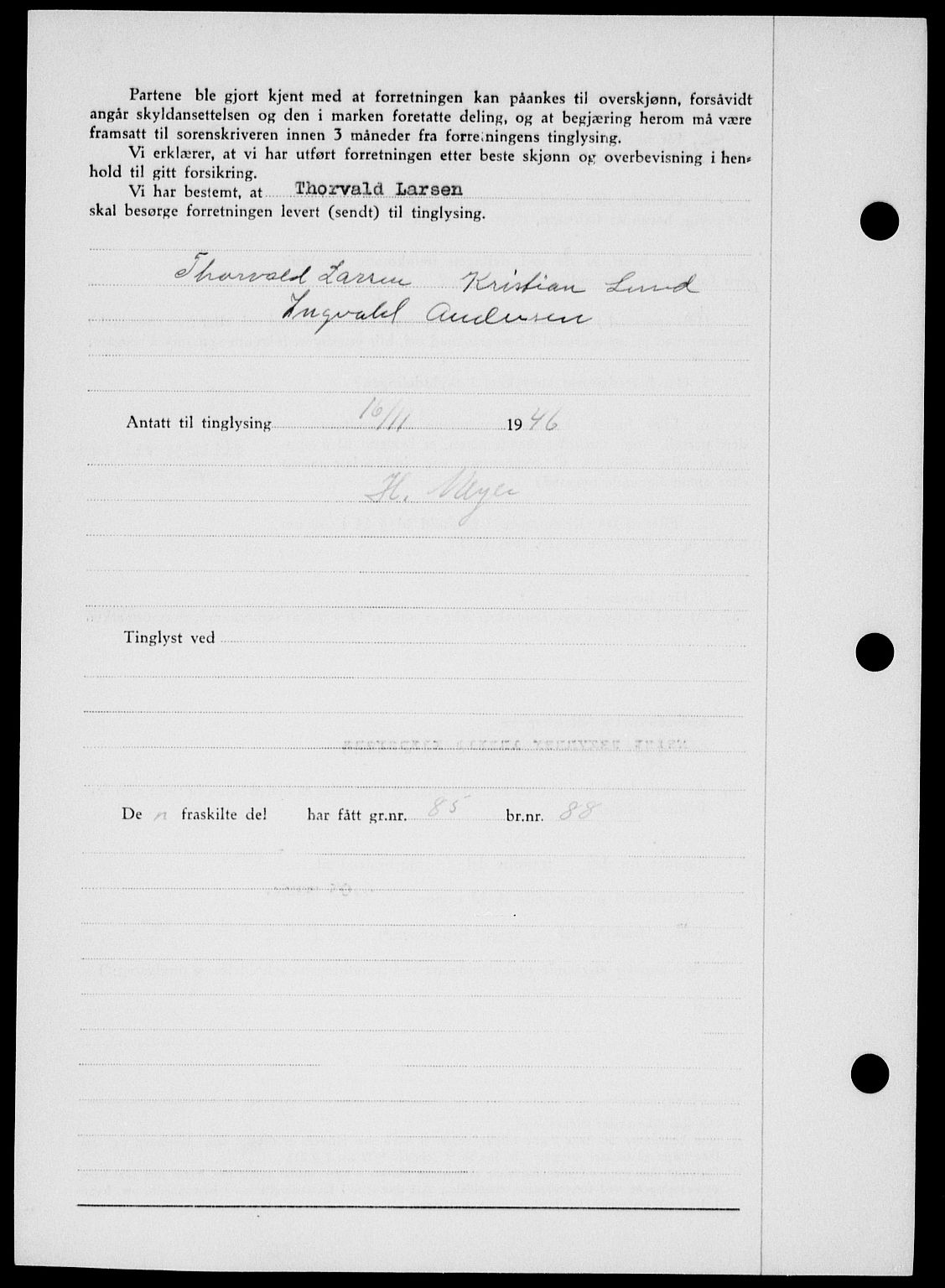 Onsøy sorenskriveri, SAO/A-10474/G/Ga/Gab/L0018: Mortgage book no. II A-18, 1946-1947, Diary no: : 2929/1946