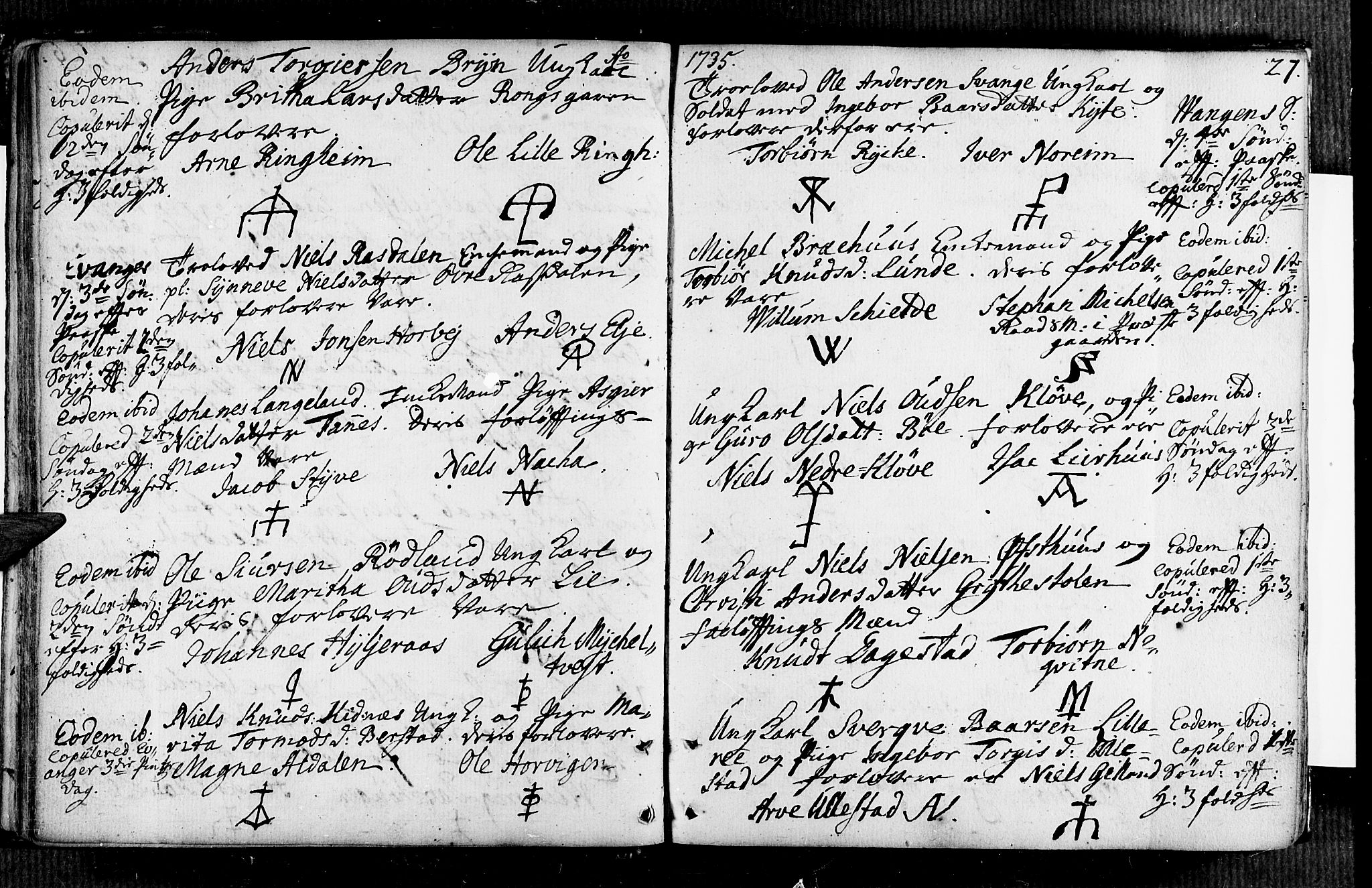 Voss sokneprestembete, AV/SAB-A-79001/H/Haa: Parish register (official) no. A 7, 1731-1773, p. 27