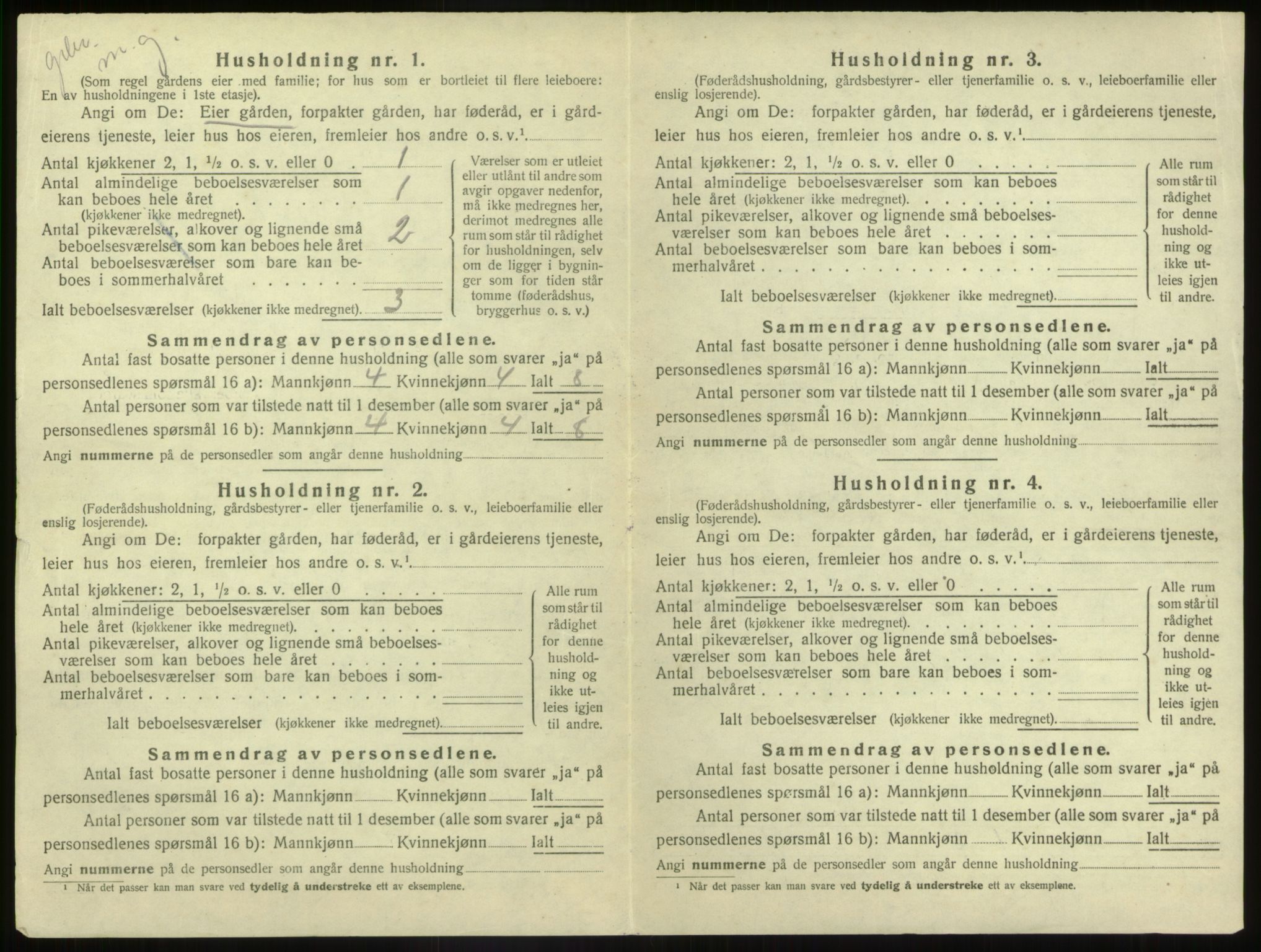 SAB, 1920 census for Naustdal, 1920, p. 592