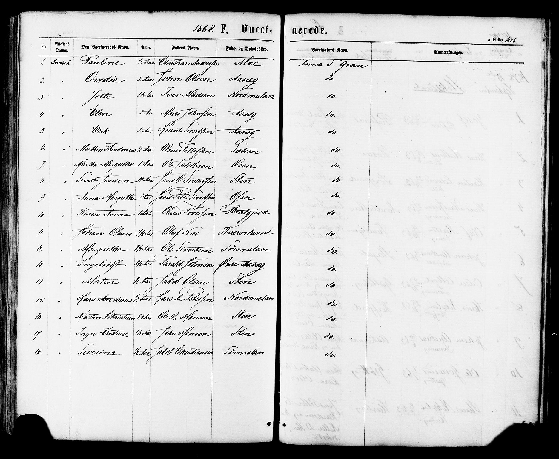 Ministerialprotokoller, klokkerbøker og fødselsregistre - Sør-Trøndelag, AV/SAT-A-1456/657/L0706: Parish register (official) no. 657A07, 1867-1878, p. 426