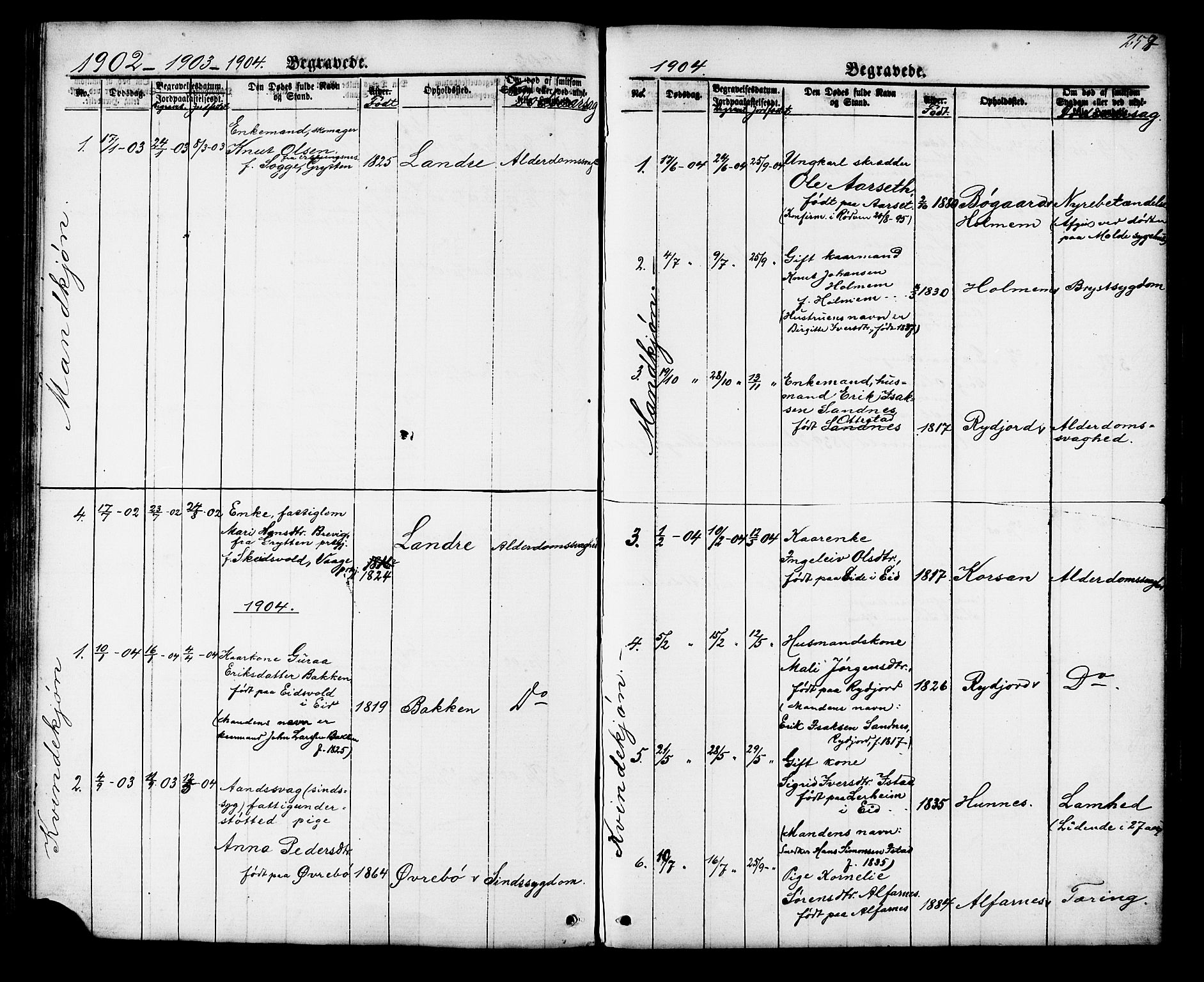 Ministerialprotokoller, klokkerbøker og fødselsregistre - Møre og Romsdal, AV/SAT-A-1454/548/L0614: Parish register (copy) no. 548C02, 1867-1917, p. 258