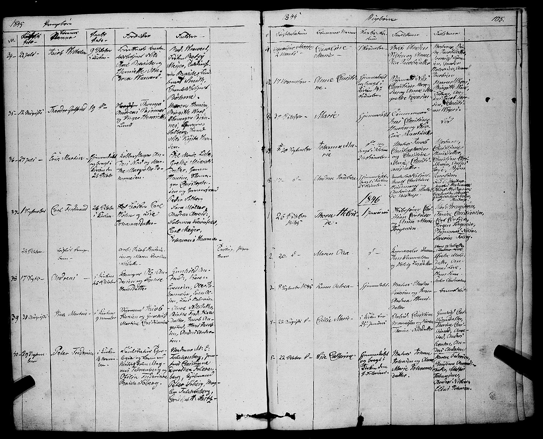 Larvik kirkebøker, SAKO/A-352/F/Fa/L0002: Parish register (official) no. I 2, 1825-1847, p. 105