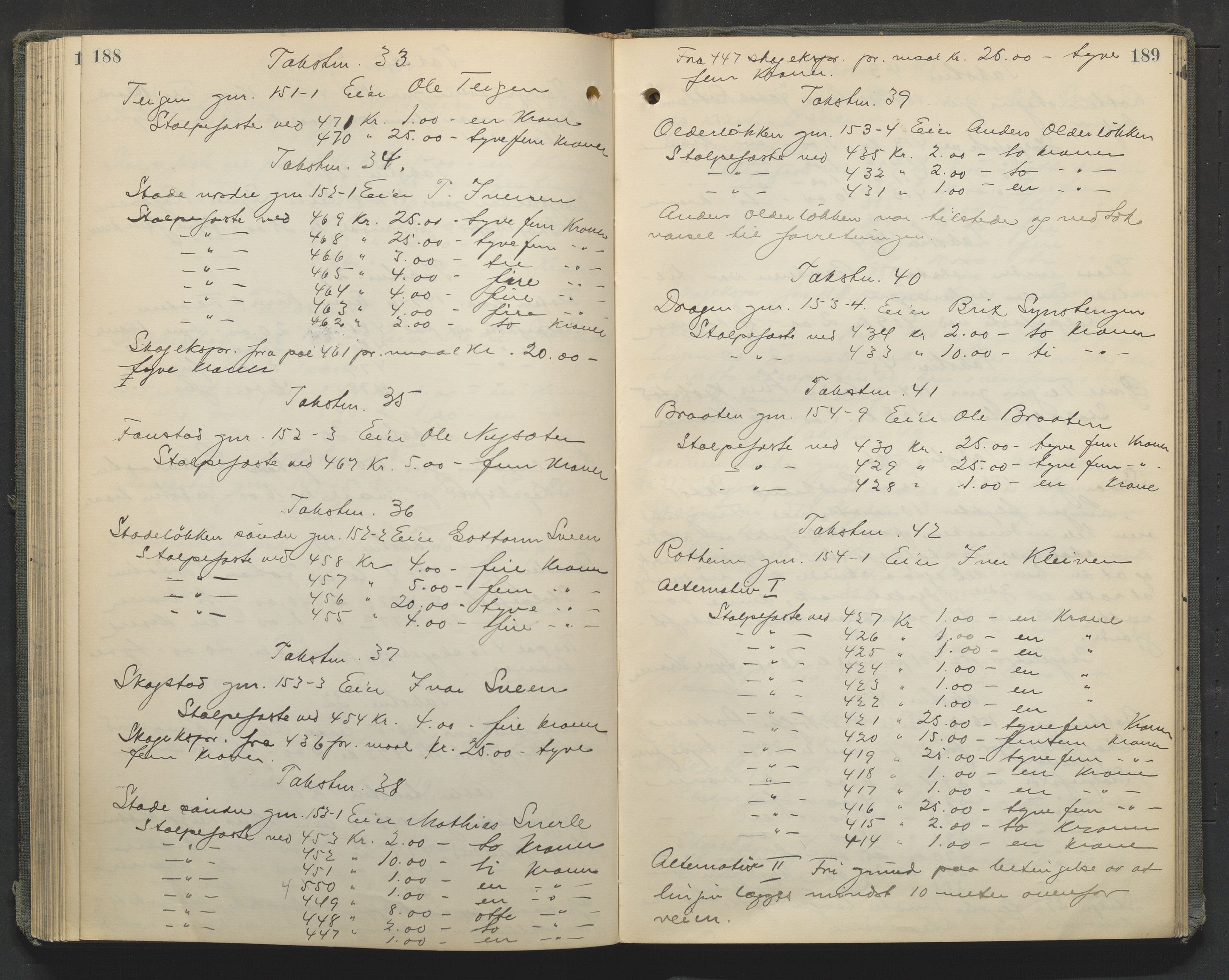 Nord-Gudbrandsdal tingrett, AV/SAH-TING-002/G/Gc/Gcb/L0010: Ekstrarettsprotokoll for åstedssaker, 1913-1920, p. 188-189