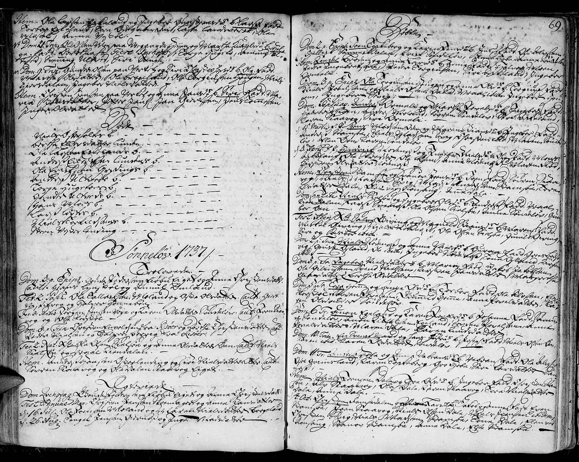 Gjerstad sokneprestkontor, AV/SAK-1111-0014/F/Fa/Faa/L0002: Parish register (official) no. A 2, 1717-1779, p. 69