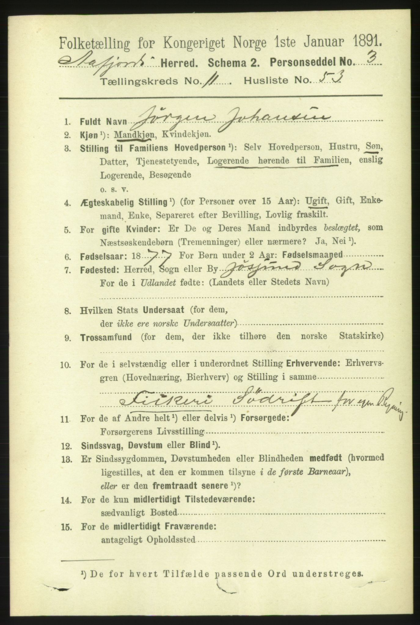 RA, 1891 census for 1630 Åfjord, 1891, p. 3679