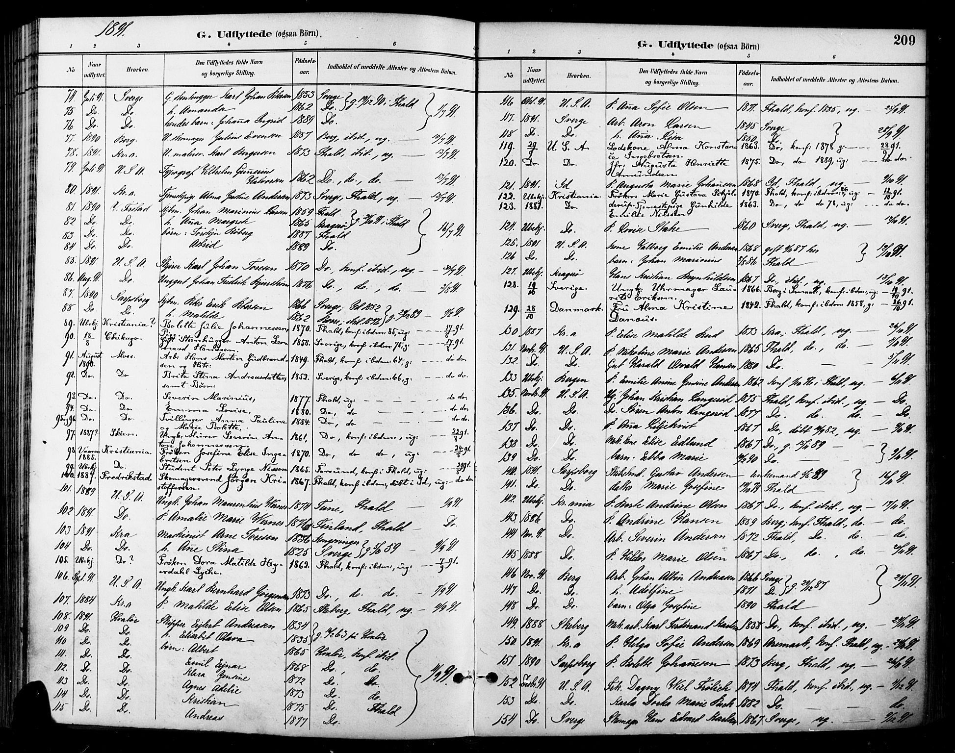 Halden prestekontor Kirkebøker, SAO/A-10909/F/Fa/L0014: Parish register (official) no. I 14, 1890-1906, p. 209