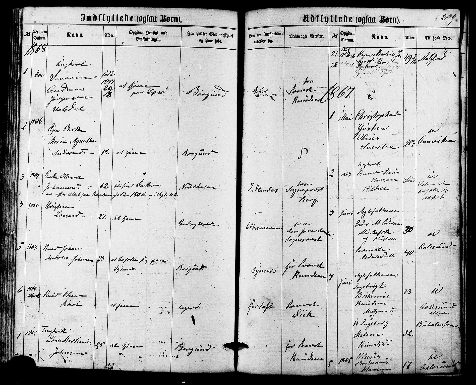 Ministerialprotokoller, klokkerbøker og fødselsregistre - Møre og Romsdal, SAT/A-1454/536/L0498: Parish register (official) no. 536A07, 1862-1875, p. 299