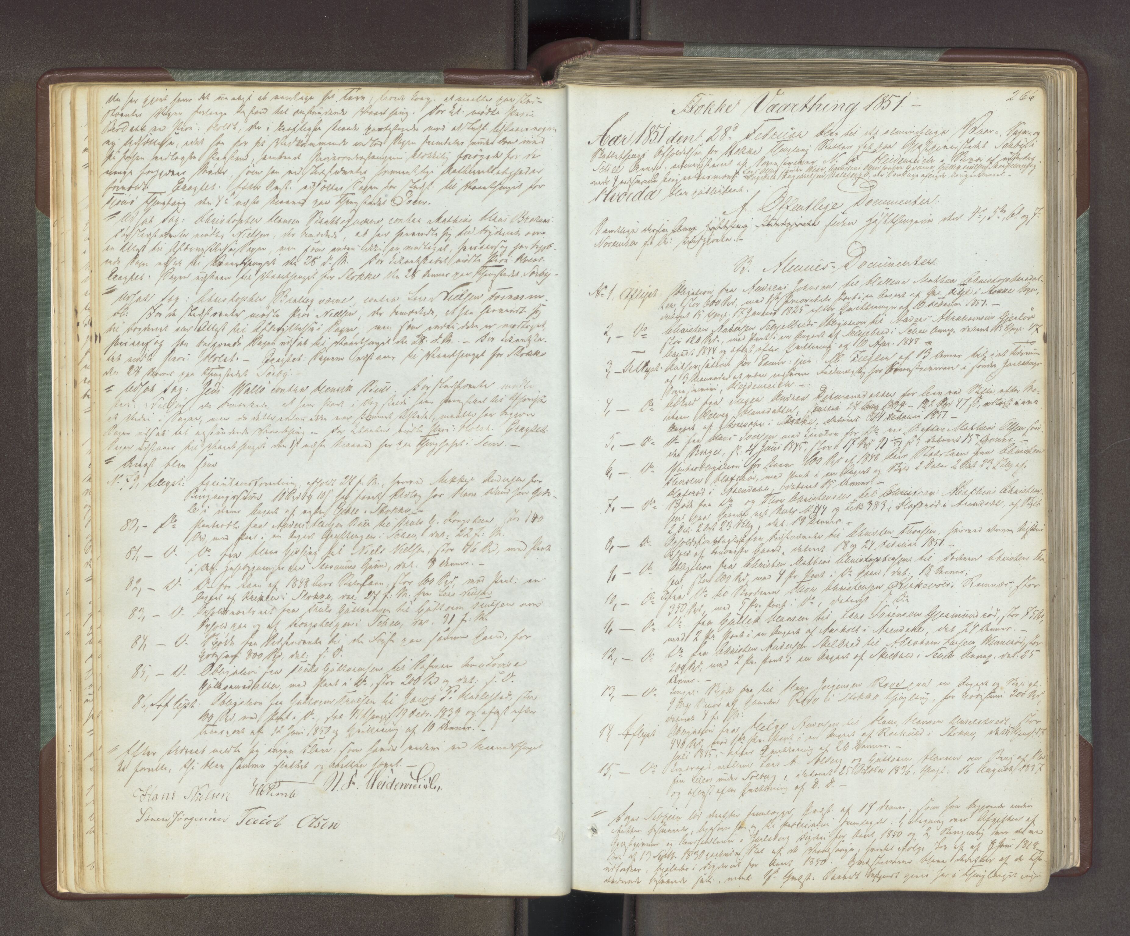Søndre Jarlsberg sorenskriveri, AV/SAKO-A-129/F/Fa/L0034B: Tingbok, 1850-1856, p. 265b-266a