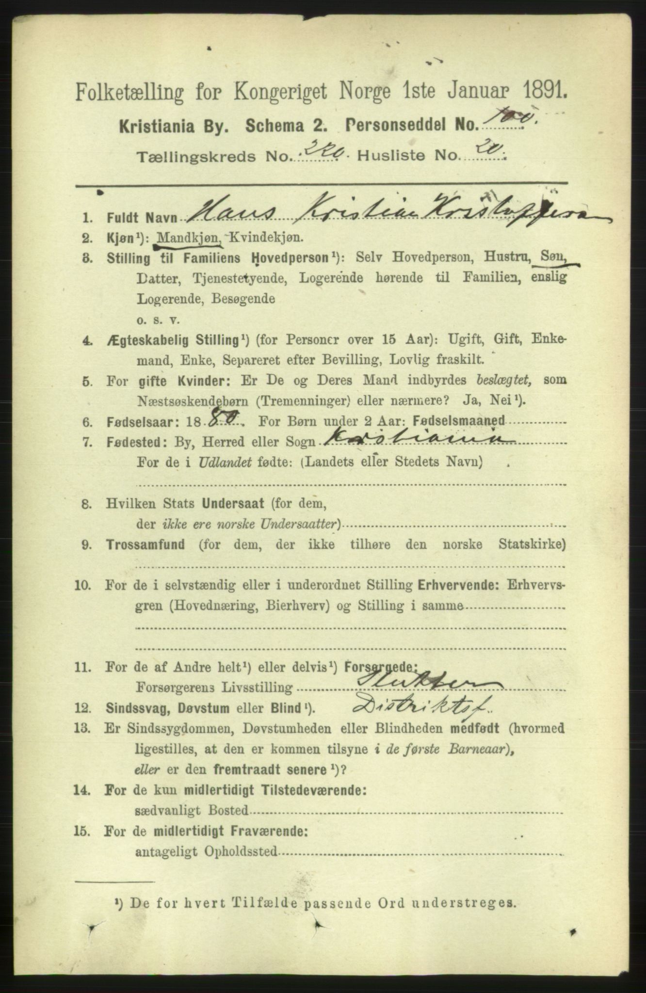 RA, 1891 census for 0301 Kristiania, 1891, p. 131772