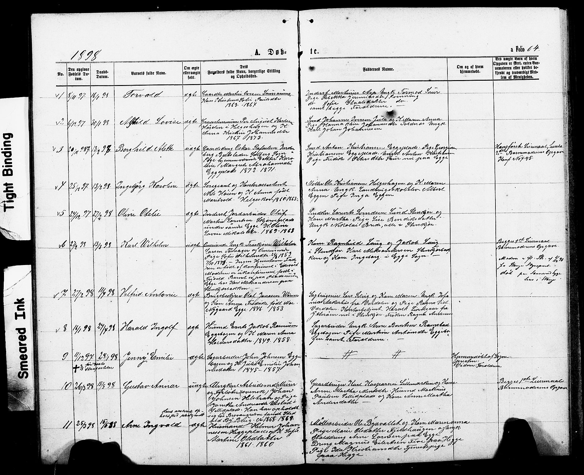 Ministerialprotokoller, klokkerbøker og fødselsregistre - Nord-Trøndelag, SAT/A-1458/740/L0380: Parish register (copy) no. 740C01, 1868-1902, p. 64