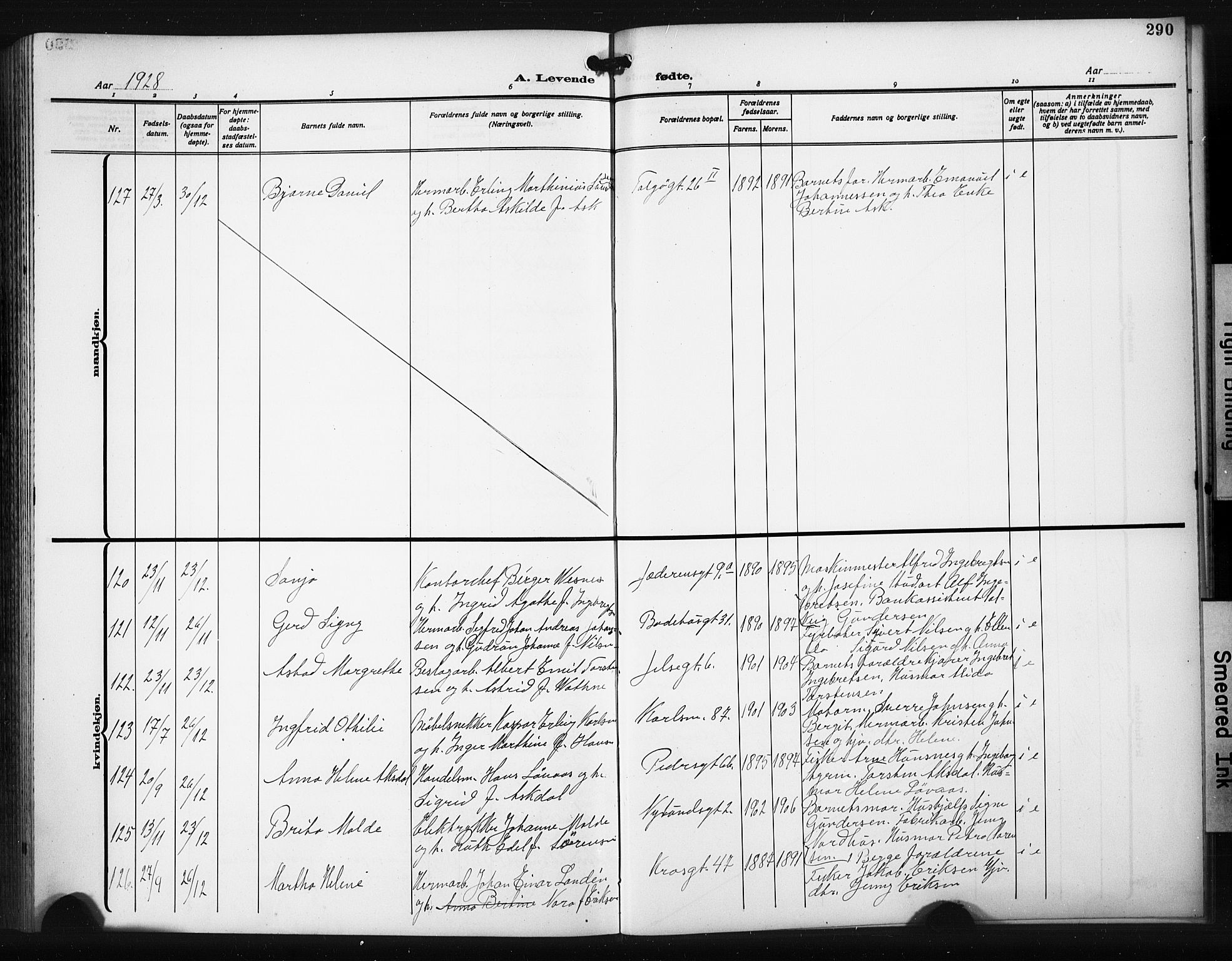 St. Johannes sokneprestkontor, AV/SAST-A-101814/001/30/30BB/L0008: Parish register (copy) no. B 8, 1918-1929, p. 290