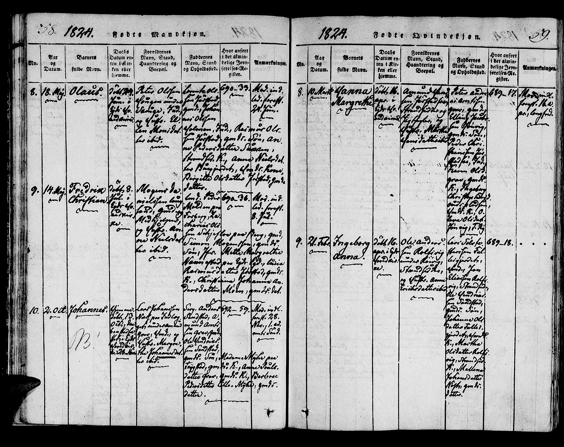 Ministerialprotokoller, klokkerbøker og fødselsregistre - Nord-Trøndelag, SAT/A-1458/722/L0217: Parish register (official) no. 722A04, 1817-1842, p. 58-59