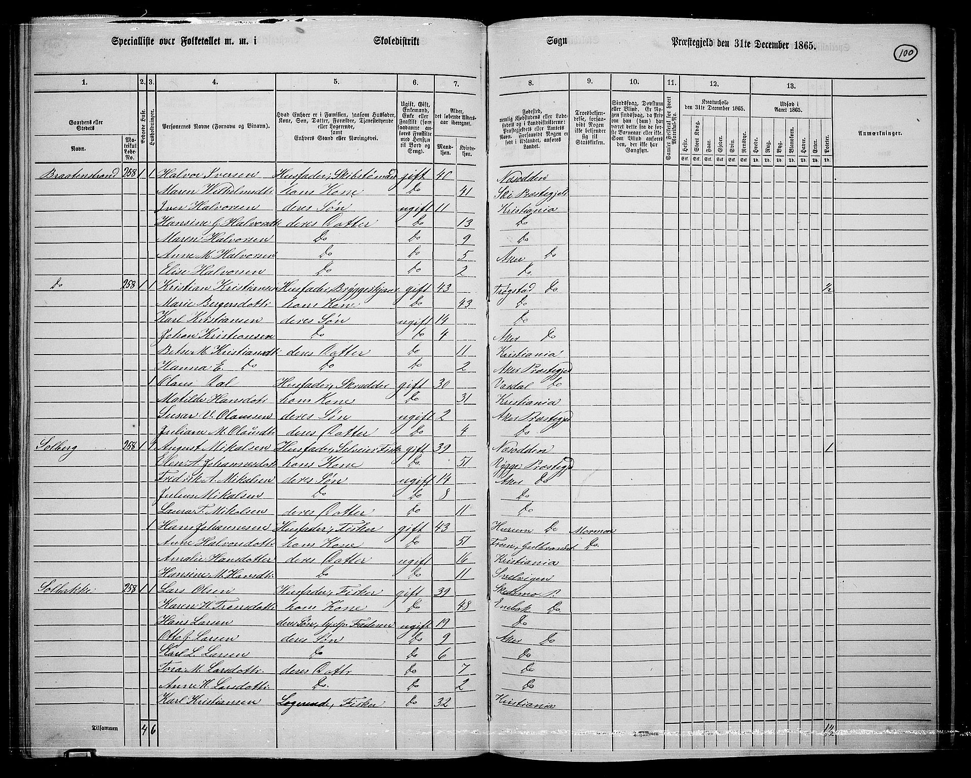 RA, 1865 census for Østre Aker, 1865, p. 324