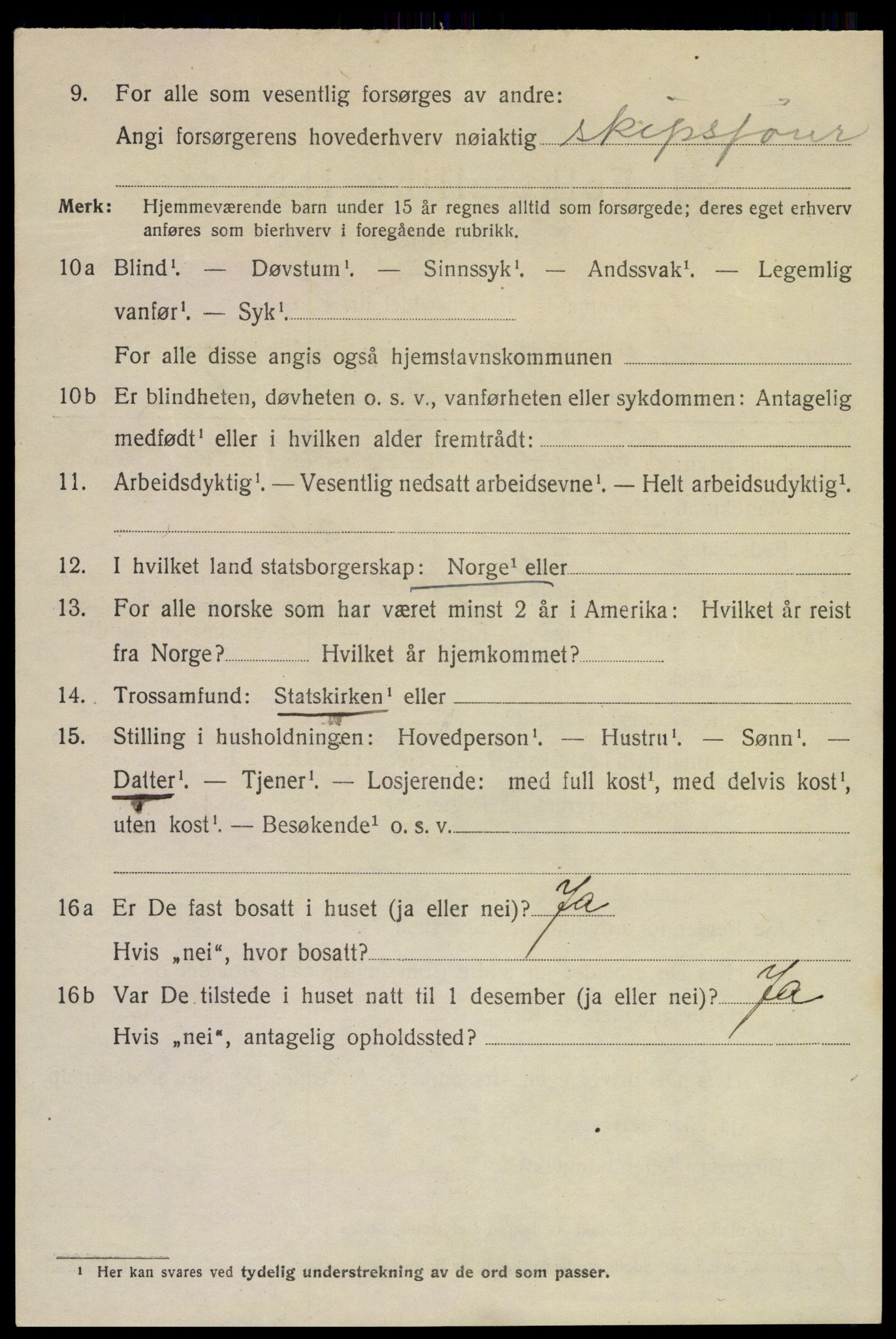 SAKO, 1920 census for Kragerø, 1920, p. 9076
