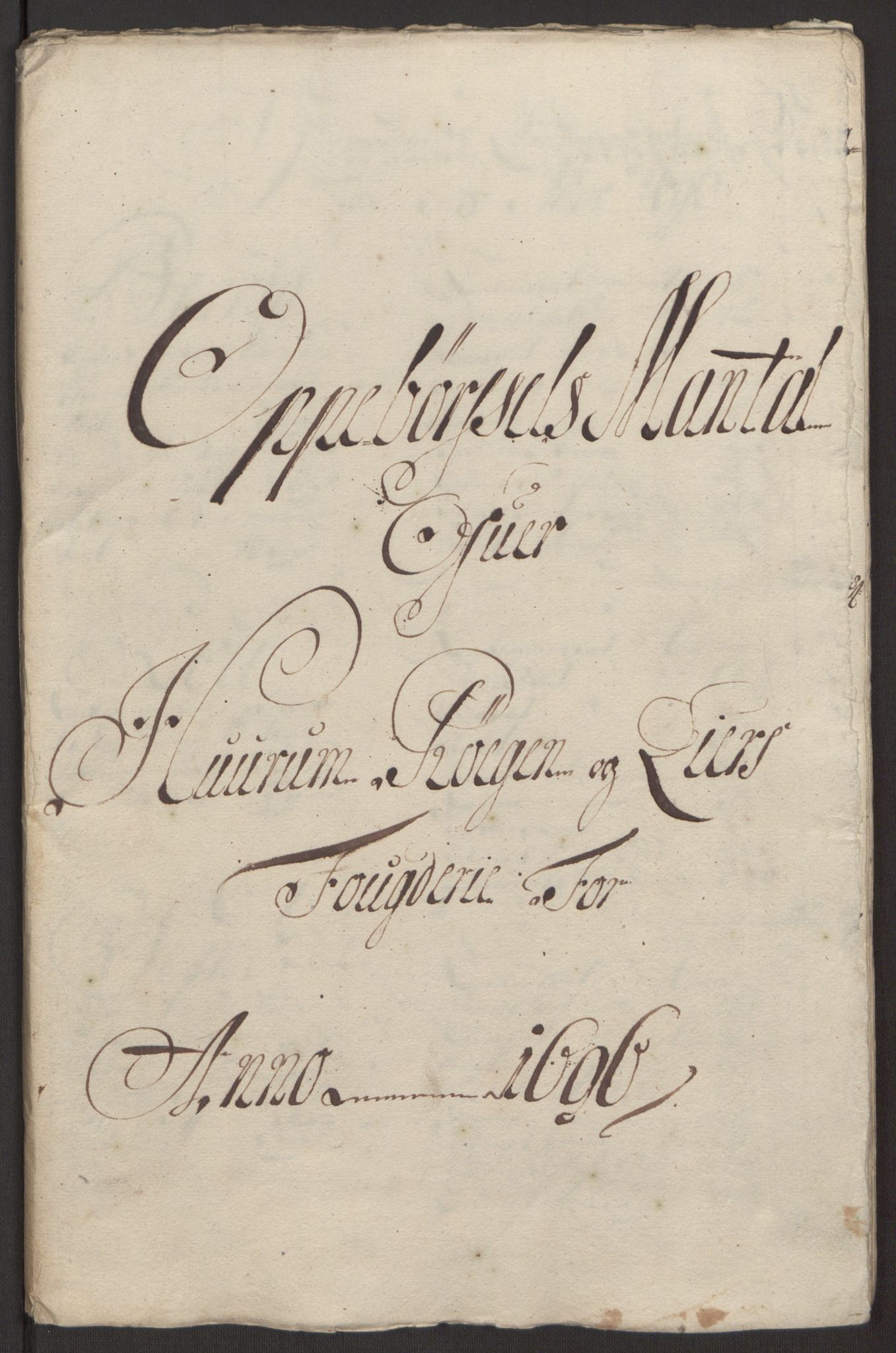 Rentekammeret inntil 1814, Reviderte regnskaper, Fogderegnskap, RA/EA-4092/R30/L1694: Fogderegnskap Hurum, Røyken, Eiker og Lier, 1694-1696, p. 338