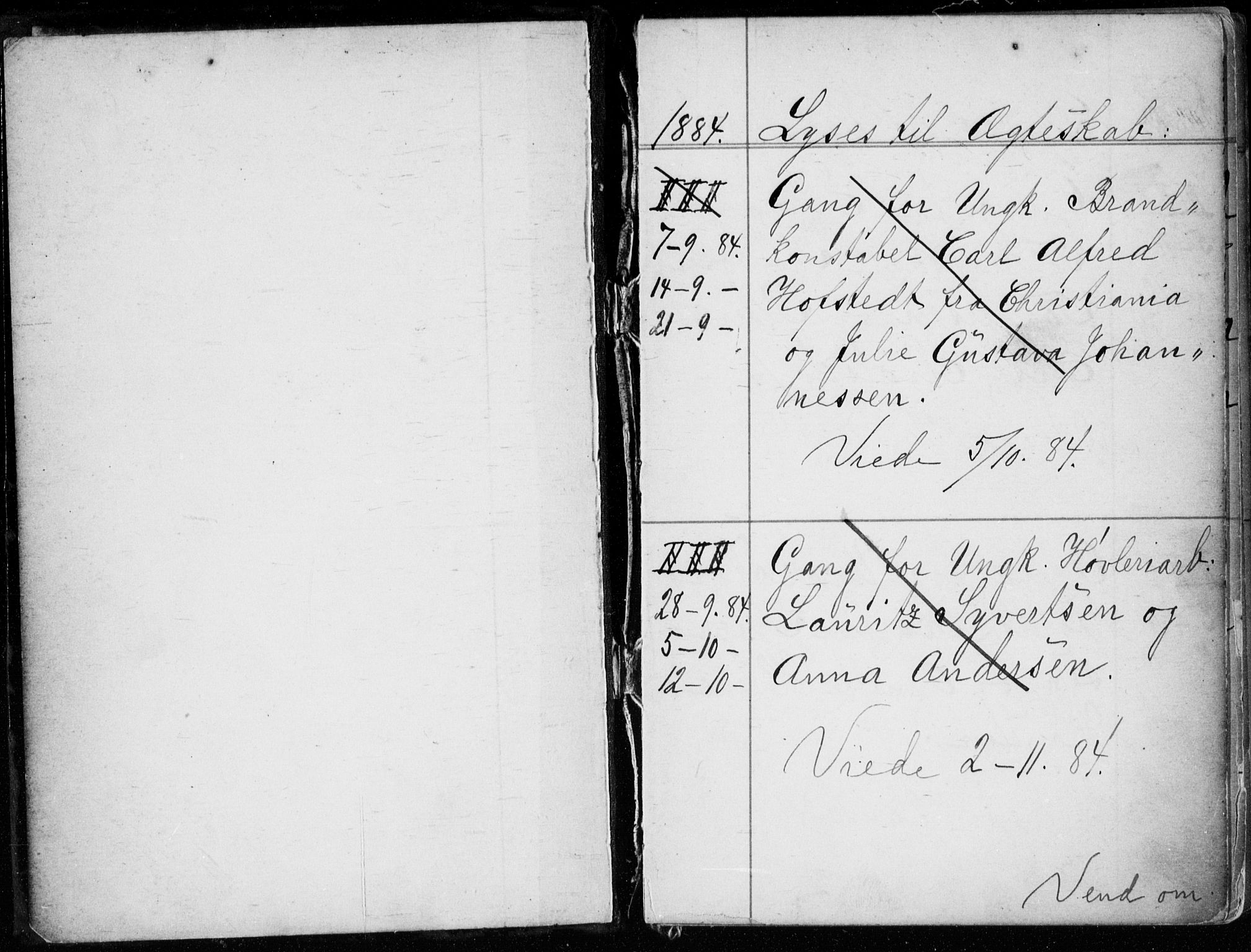 Strømsø kirkebøker, SAKO/A-246/H/Ha/L0007: Banns register no. 7, 1884-1896