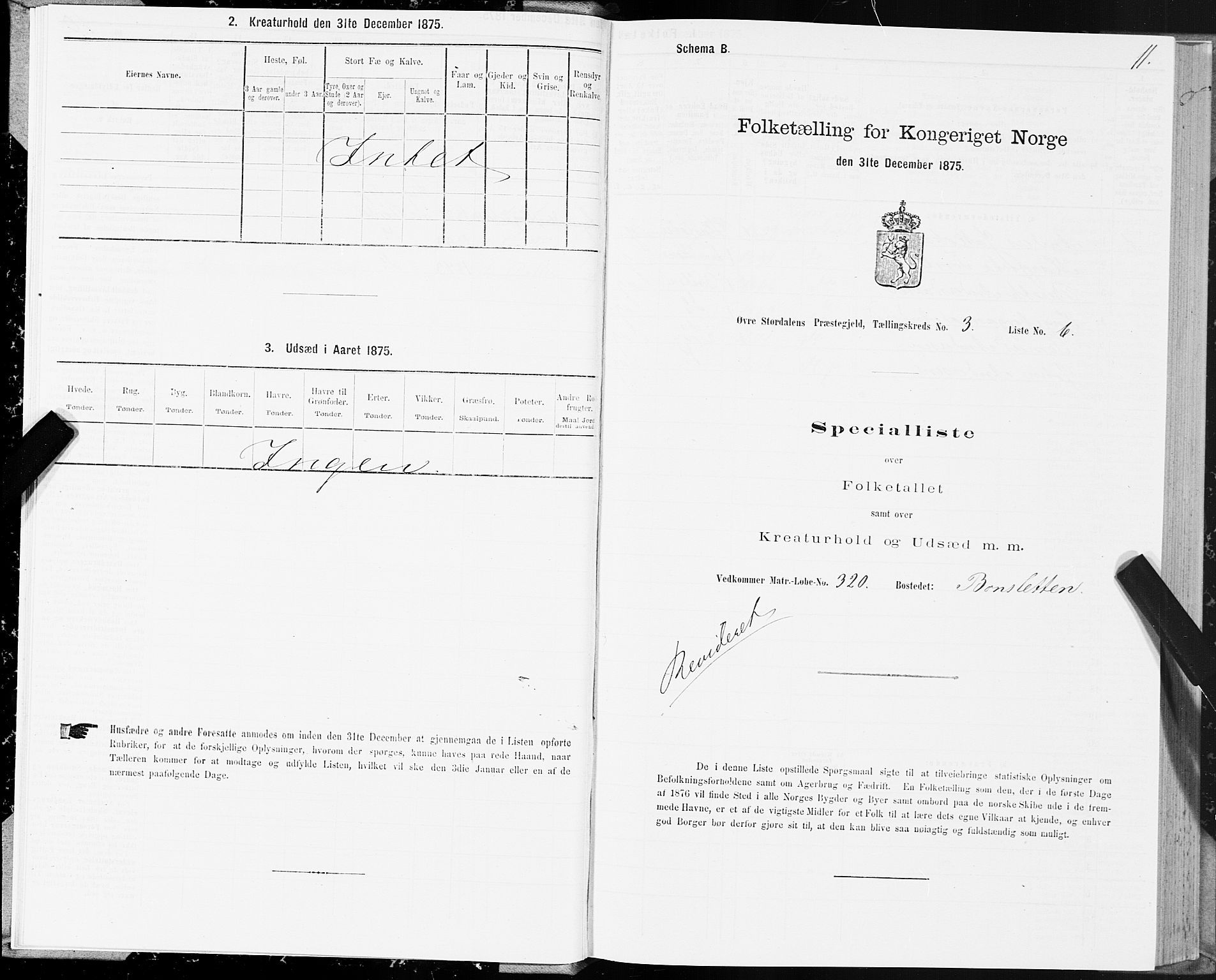 SAT, 1875 census for 1711P Øvre Stjørdal, 1875, p. 2011