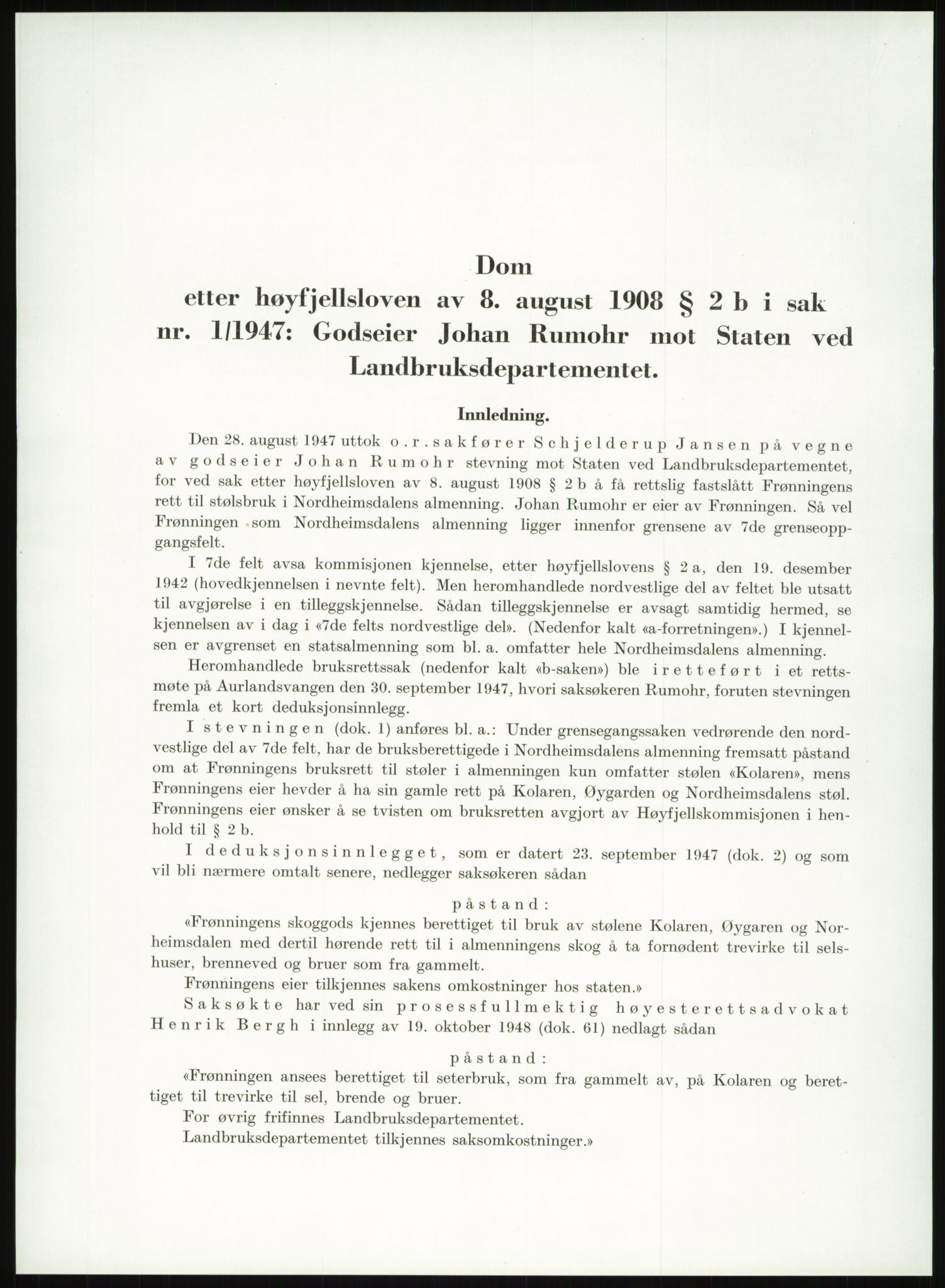 Høyfjellskommisjonen, AV/RA-S-1546/X/Xa/L0001: Nr. 1-33, 1909-1953, p. 3287