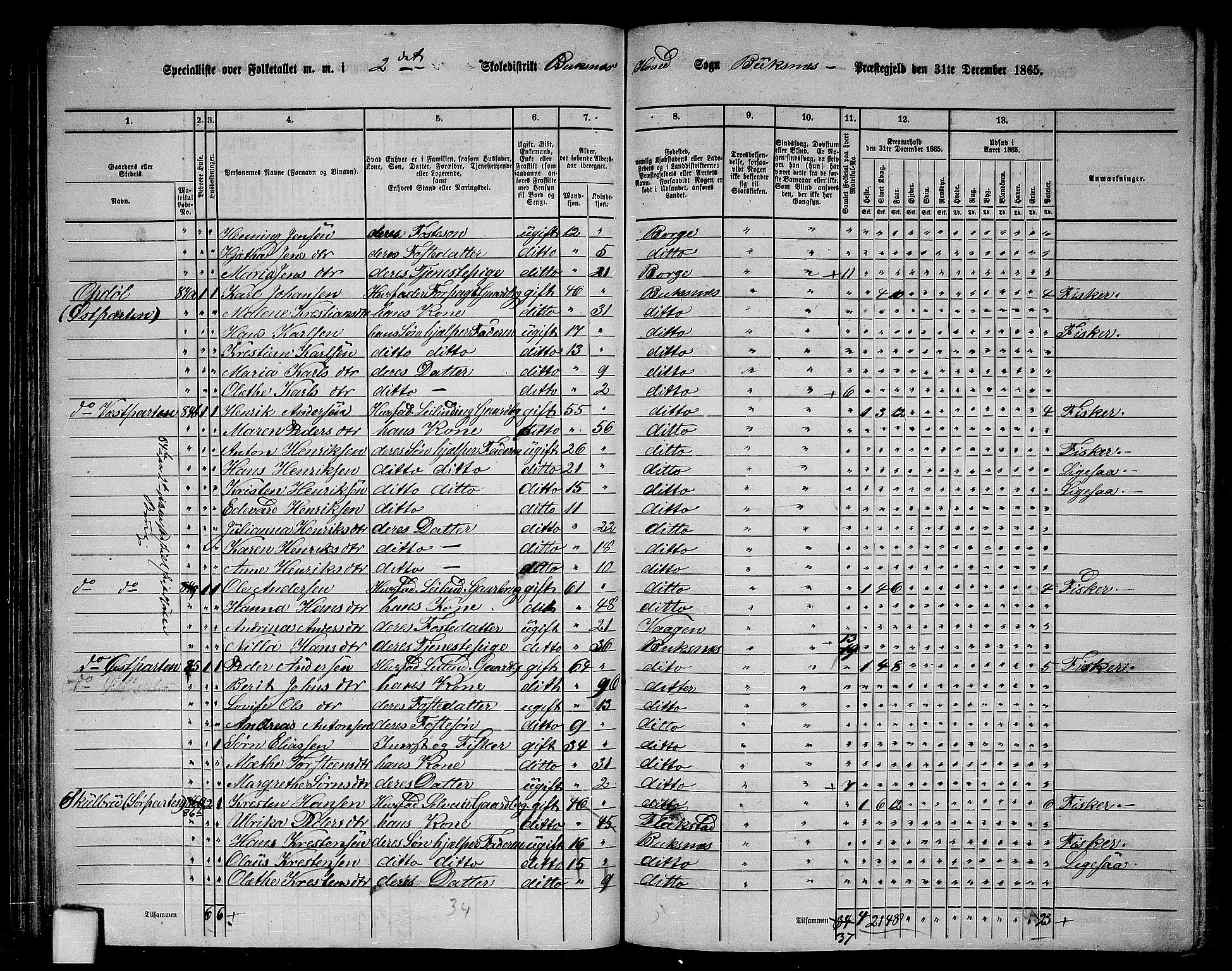 RA, 1865 census for Buksnes, 1865, p. 49