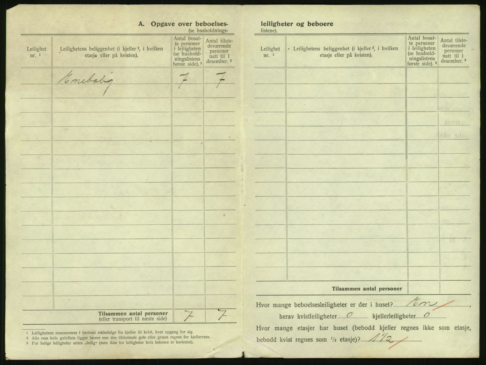 SAH, 1920 census for Lillehammer, 1920, p. 45