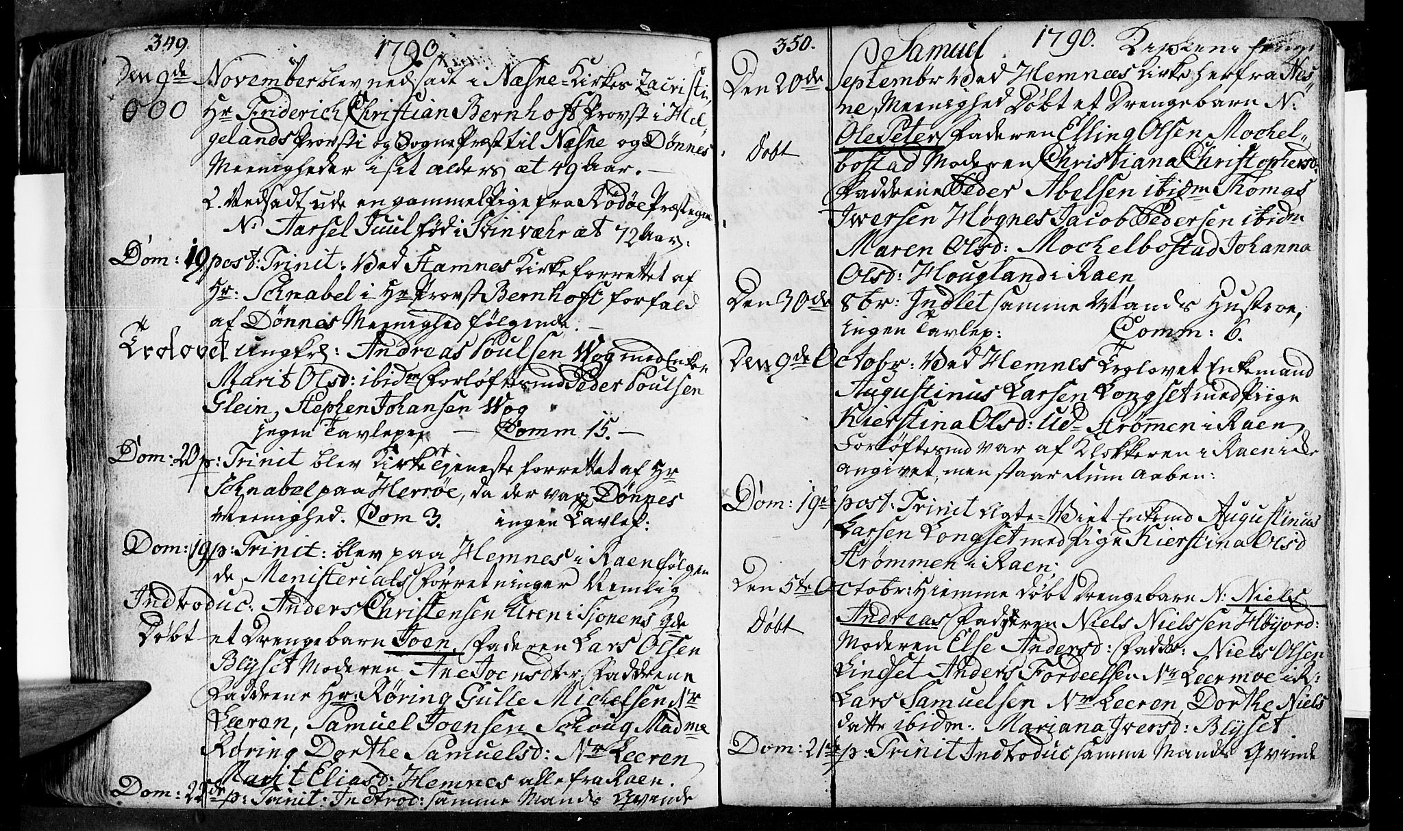 Ministerialprotokoller, klokkerbøker og fødselsregistre - Nordland, AV/SAT-A-1459/838/L0544: Parish register (official) no. 838A03, 1770-1791, p. 349-350