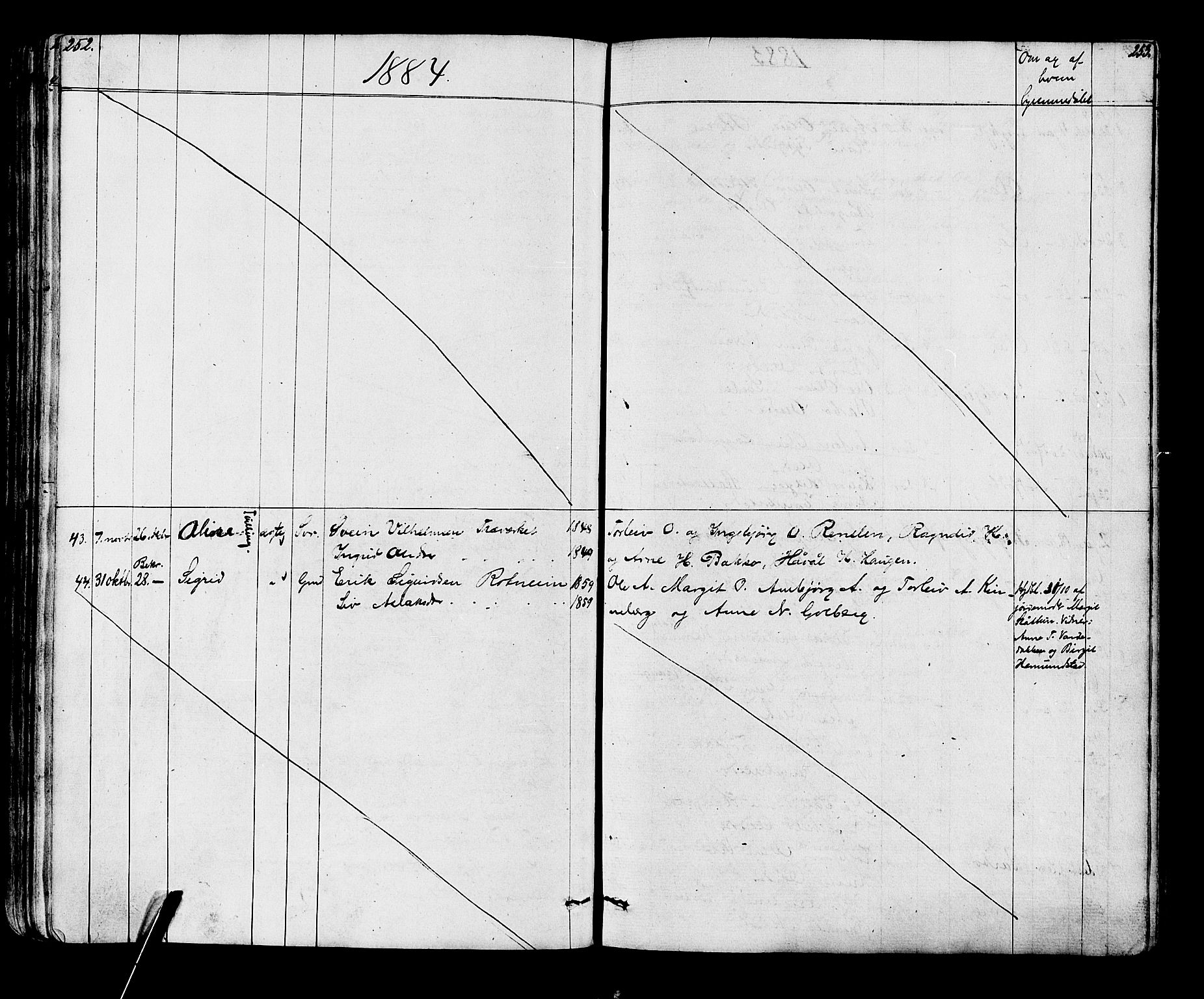 Gol kirkebøker, SAKO/A-226/G/Ga/L0002: Parish register (copy) no. I 2, 1860-1887, p. 252-253