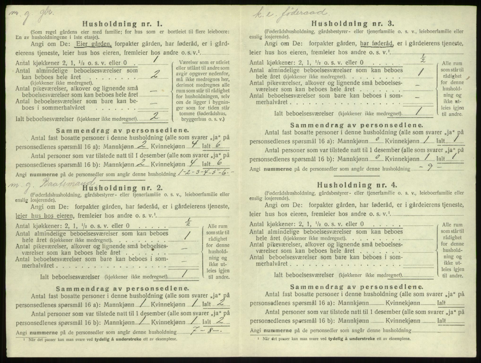 SAB, 1920 census for Gulen, 1920, p. 821