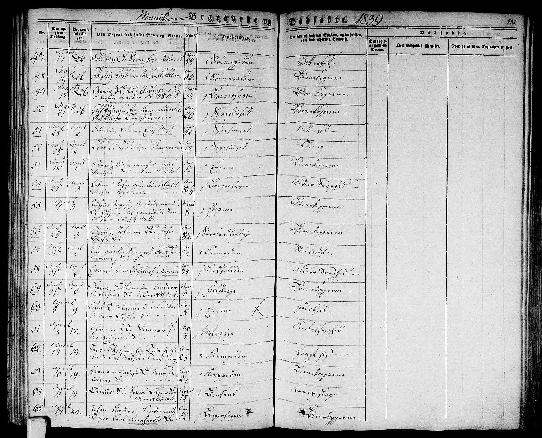 Bragernes kirkebøker, AV/SAKO-A-6/F/Fb/L0001: Parish register (official) no. II 1, 1830-1847, p. 332