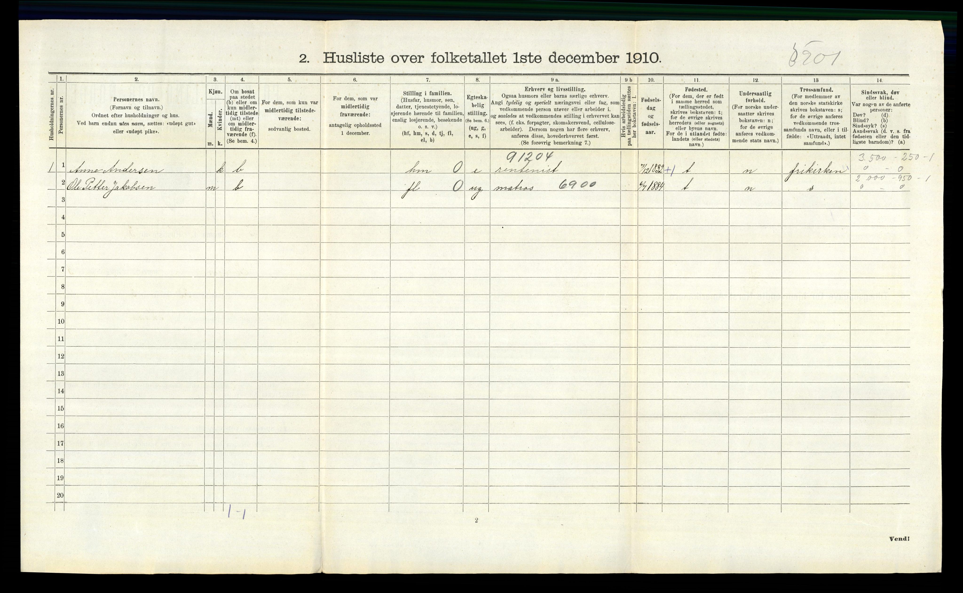 RA, 1910 census for Hvaler, 1910, p. 257