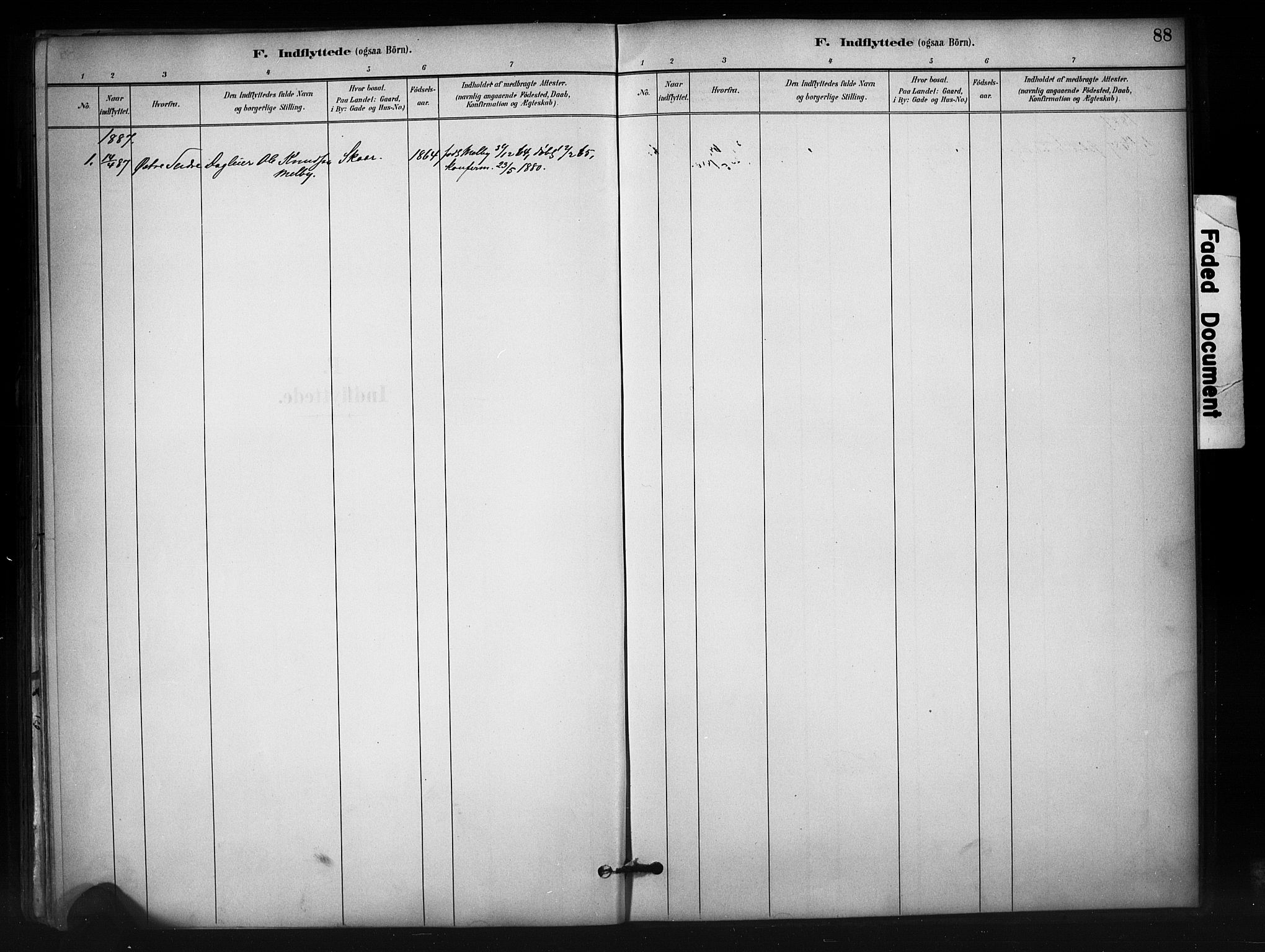 Nord-Aurdal prestekontor, SAH/PREST-132/H/Ha/Haa/L0012: Parish register (official) no. 12, 1883-1895, p. 88