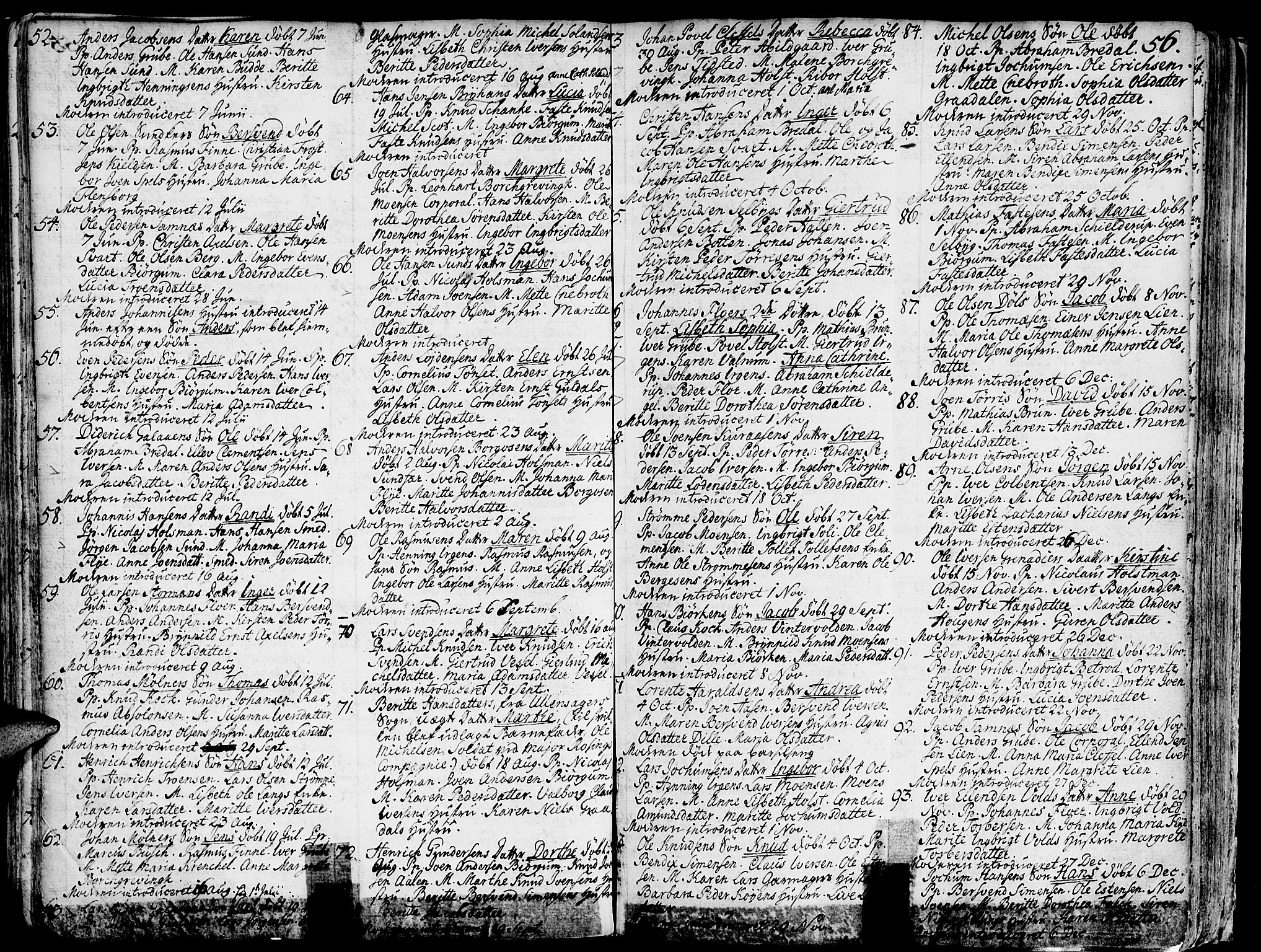Ministerialprotokoller, klokkerbøker og fødselsregistre - Sør-Trøndelag, SAT/A-1456/681/L0925: Parish register (official) no. 681A03, 1727-1766, p. 56