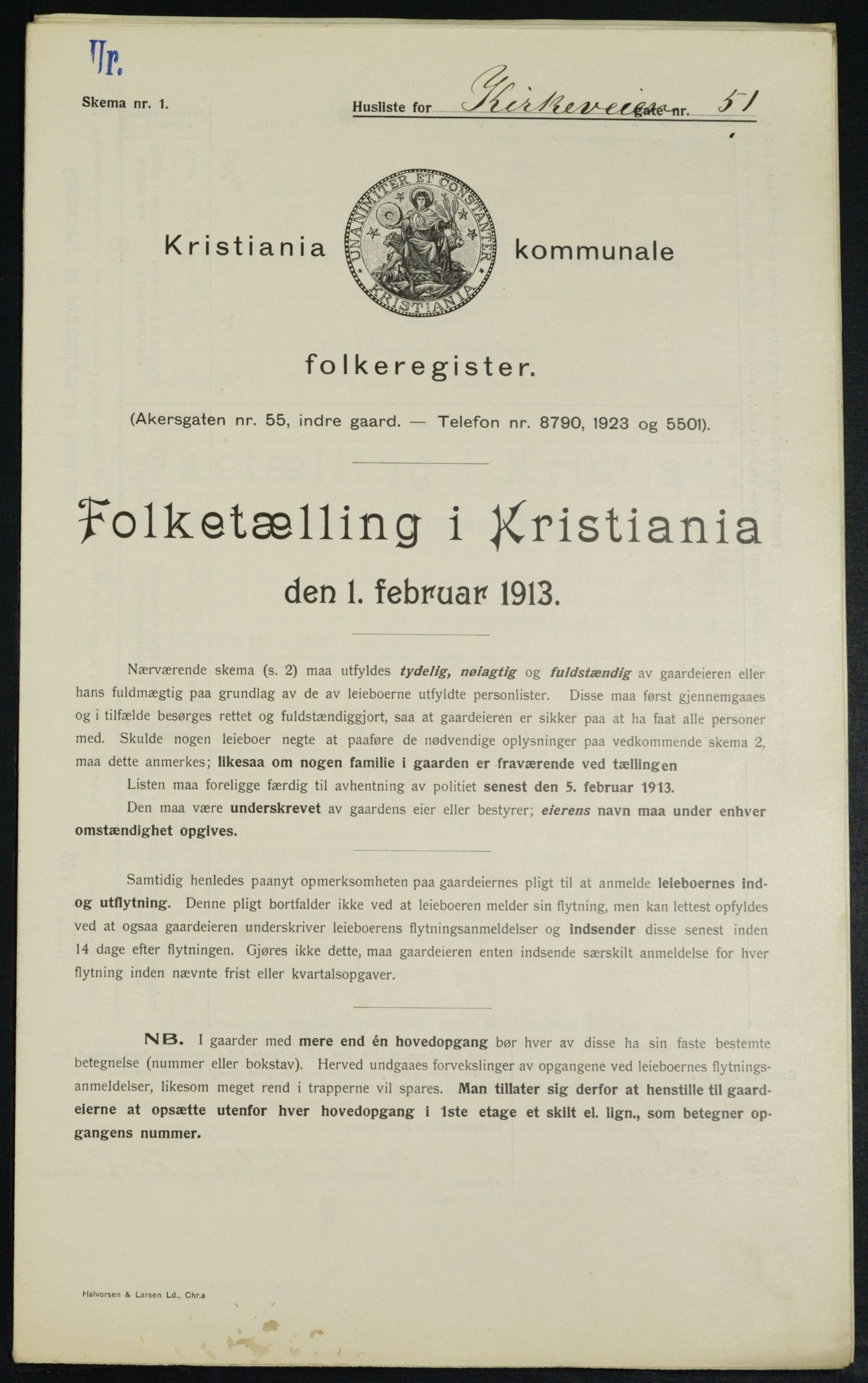 OBA, Municipal Census 1913 for Kristiania, 1913, p. 50837