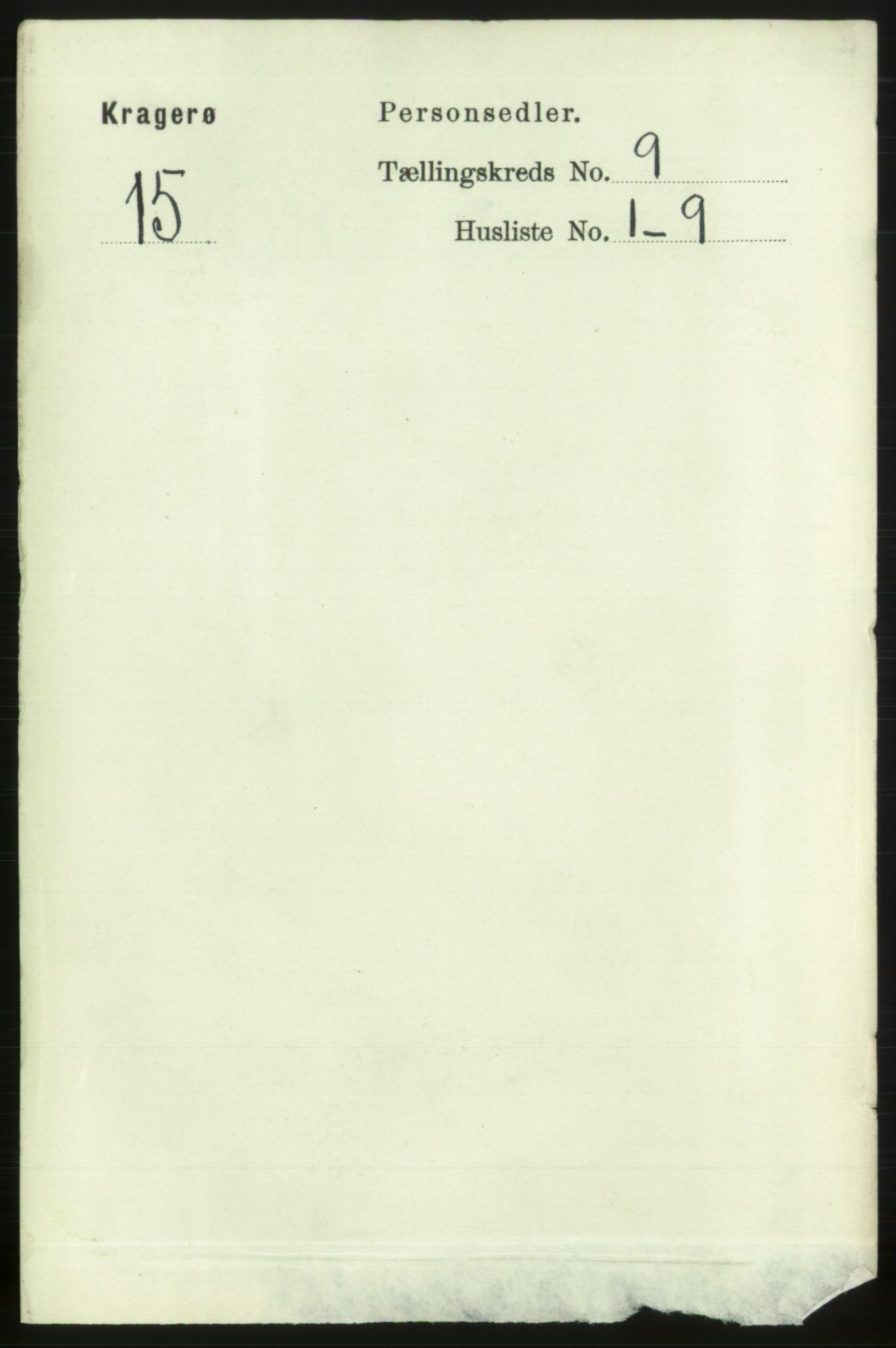 RA, 1891 census for 0801 Kragerø, 1891, p. 3657