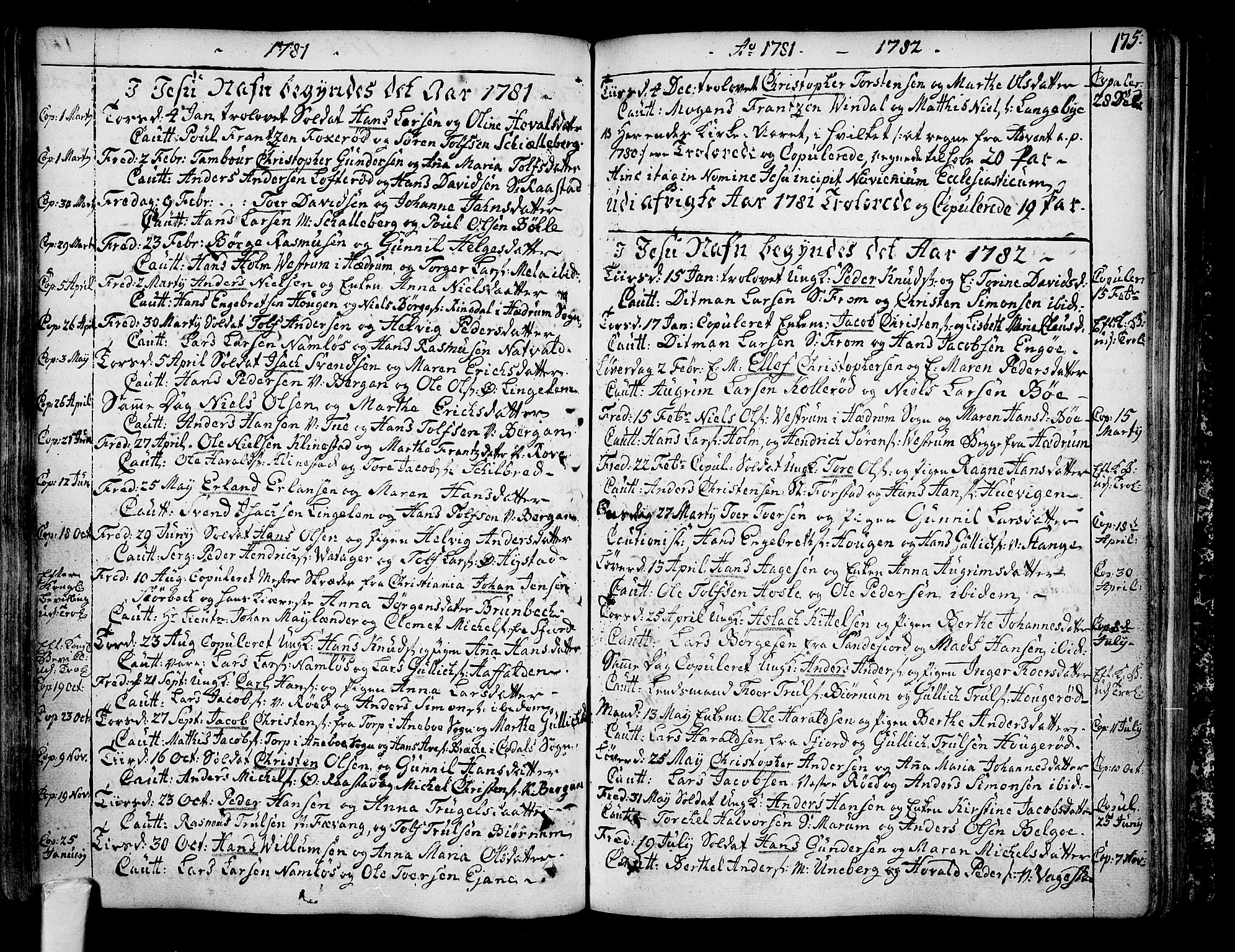 Sandar kirkebøker, SAKO/A-243/F/Fa/L0002: Parish register (official) no. 2, 1733-1788, p. 175