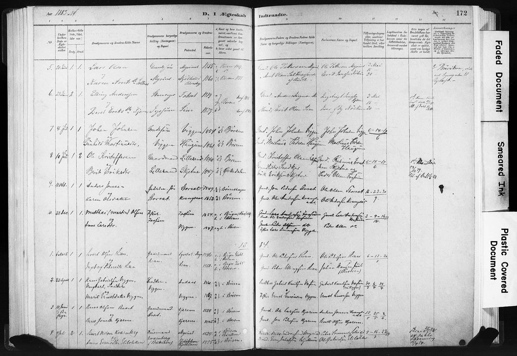 Ministerialprotokoller, klokkerbøker og fødselsregistre - Sør-Trøndelag, SAT/A-1456/665/L0773: Parish register (official) no. 665A08, 1879-1905, p. 172